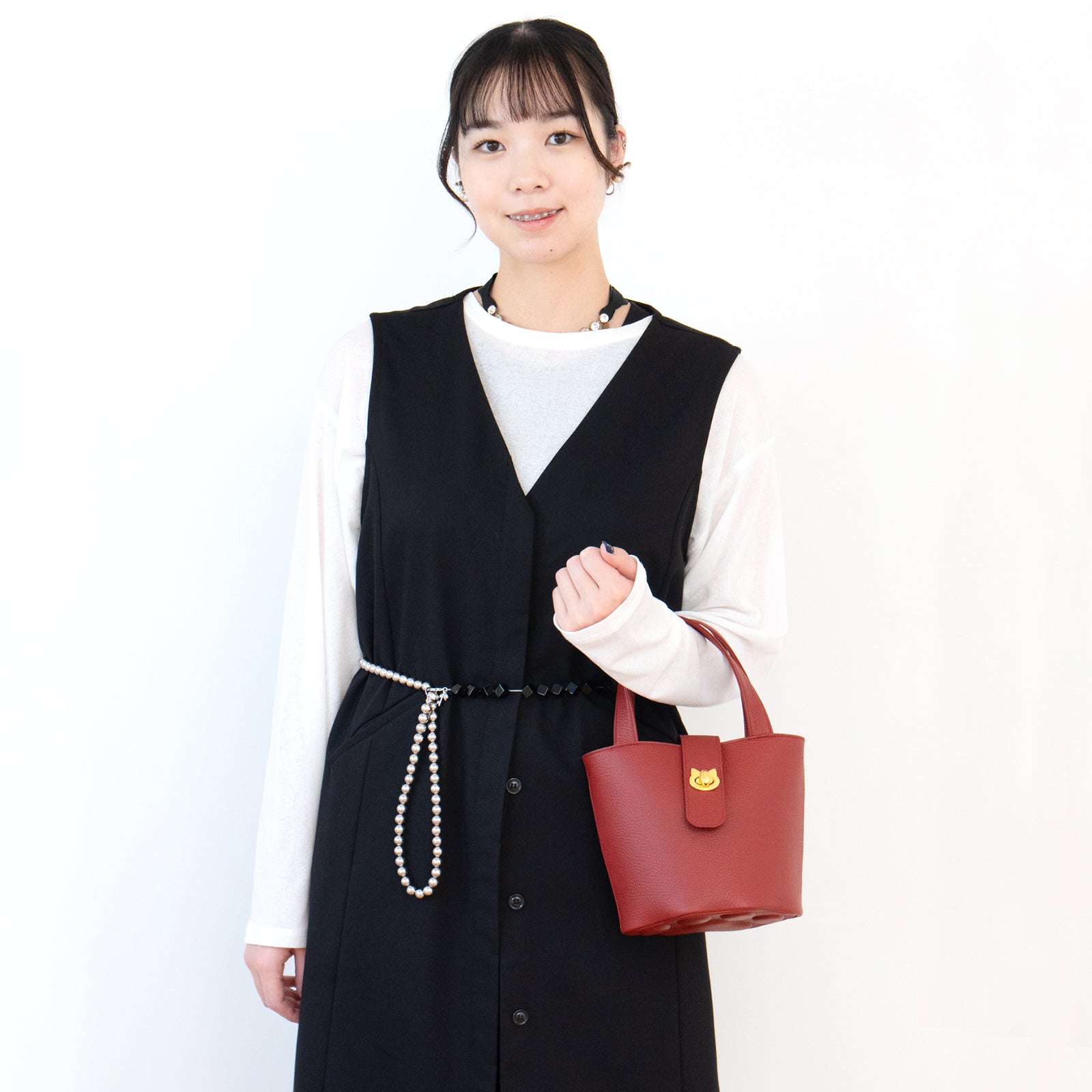 チェーンショルダー付きミニバッグ・PAW  (パウ)   / ボルドー