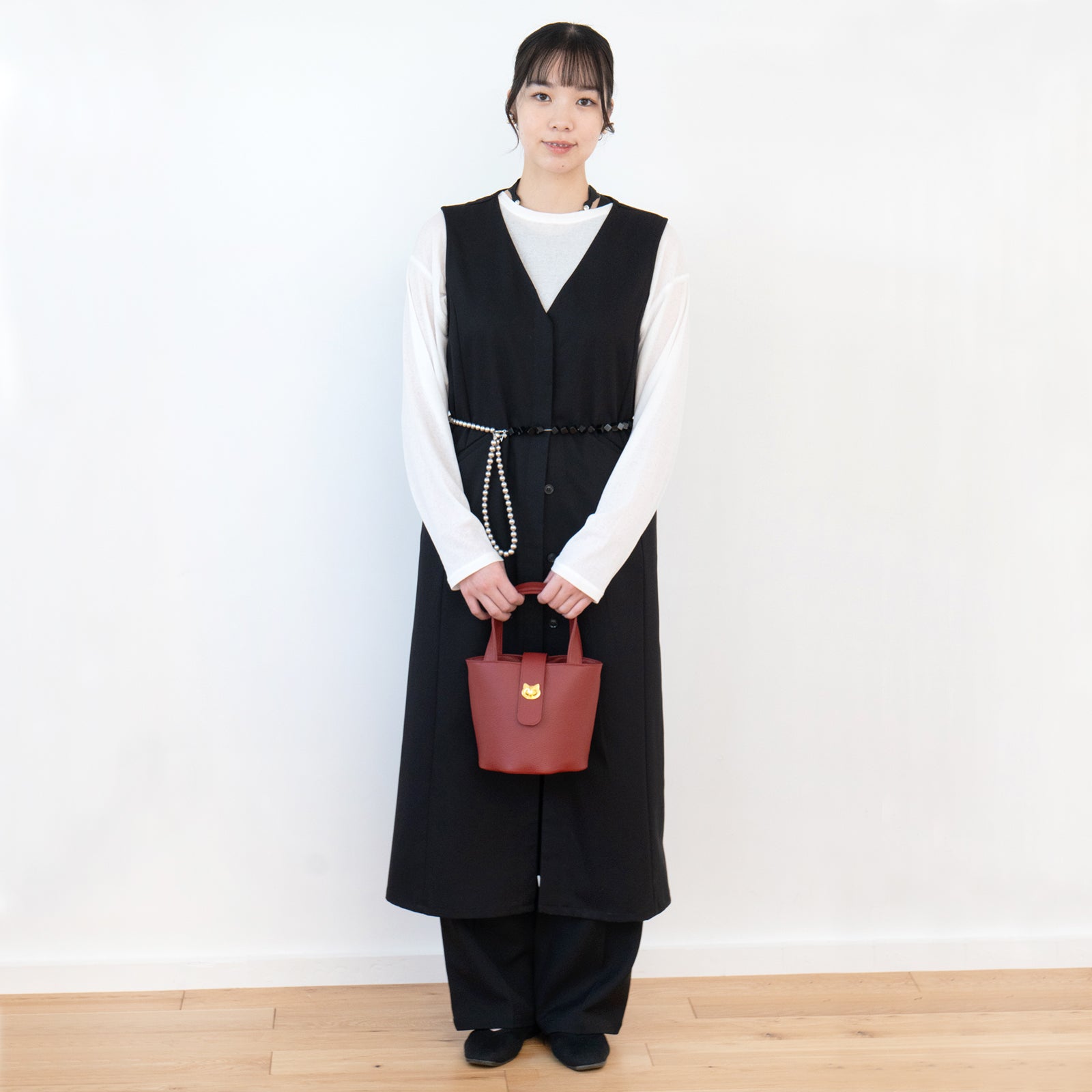 チェーンショルダー付きミニバッグ・PAW  (パウ)   / ボルドー