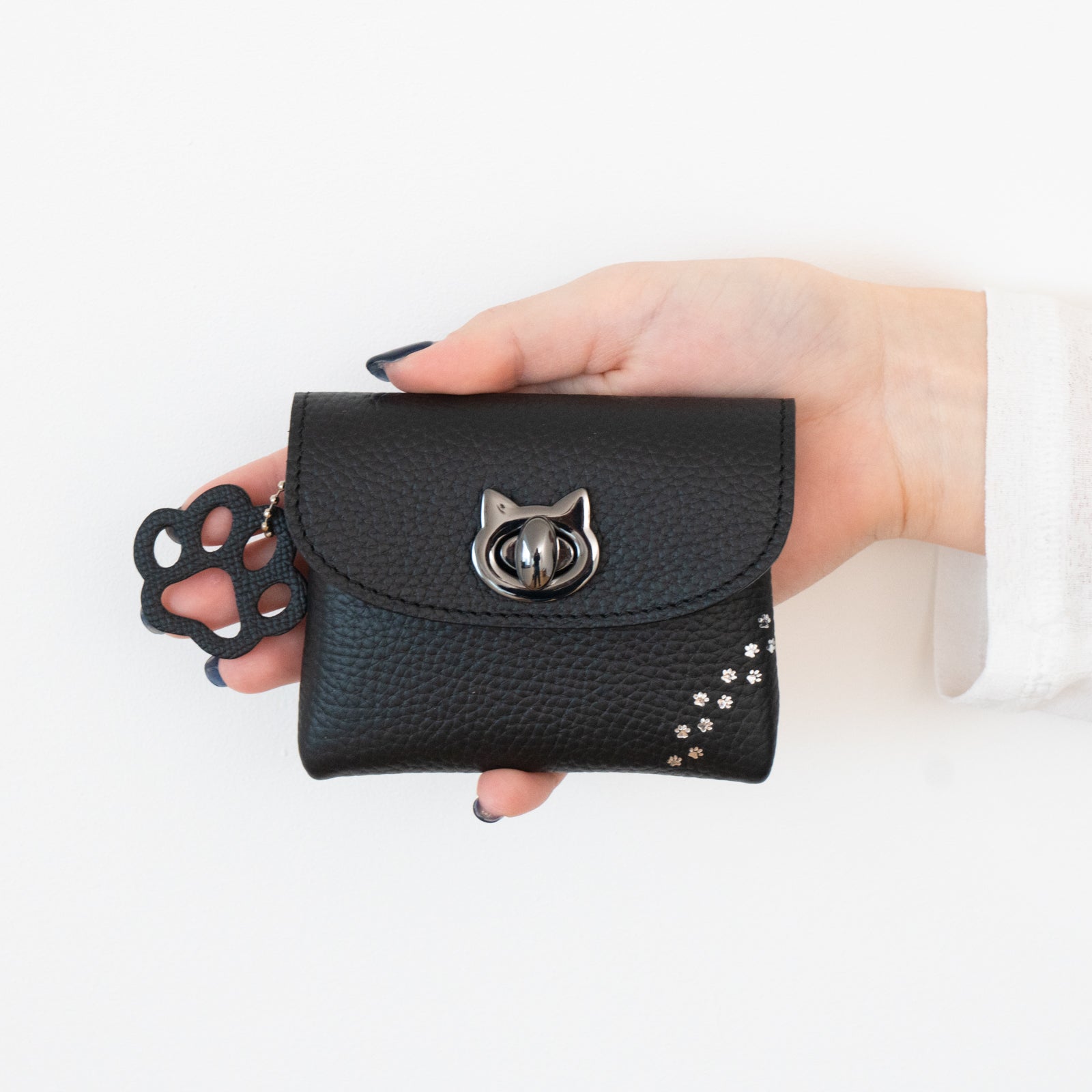 [復刻] フルーニャ スクエアポーチ　キュイール・マッシュ  /  ブラック