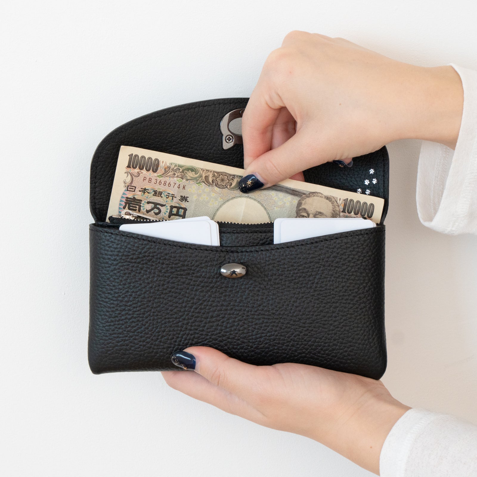 [復刻] フラップウォレット・フルーニャ ロング    キュイール・マッシュ / ブラック