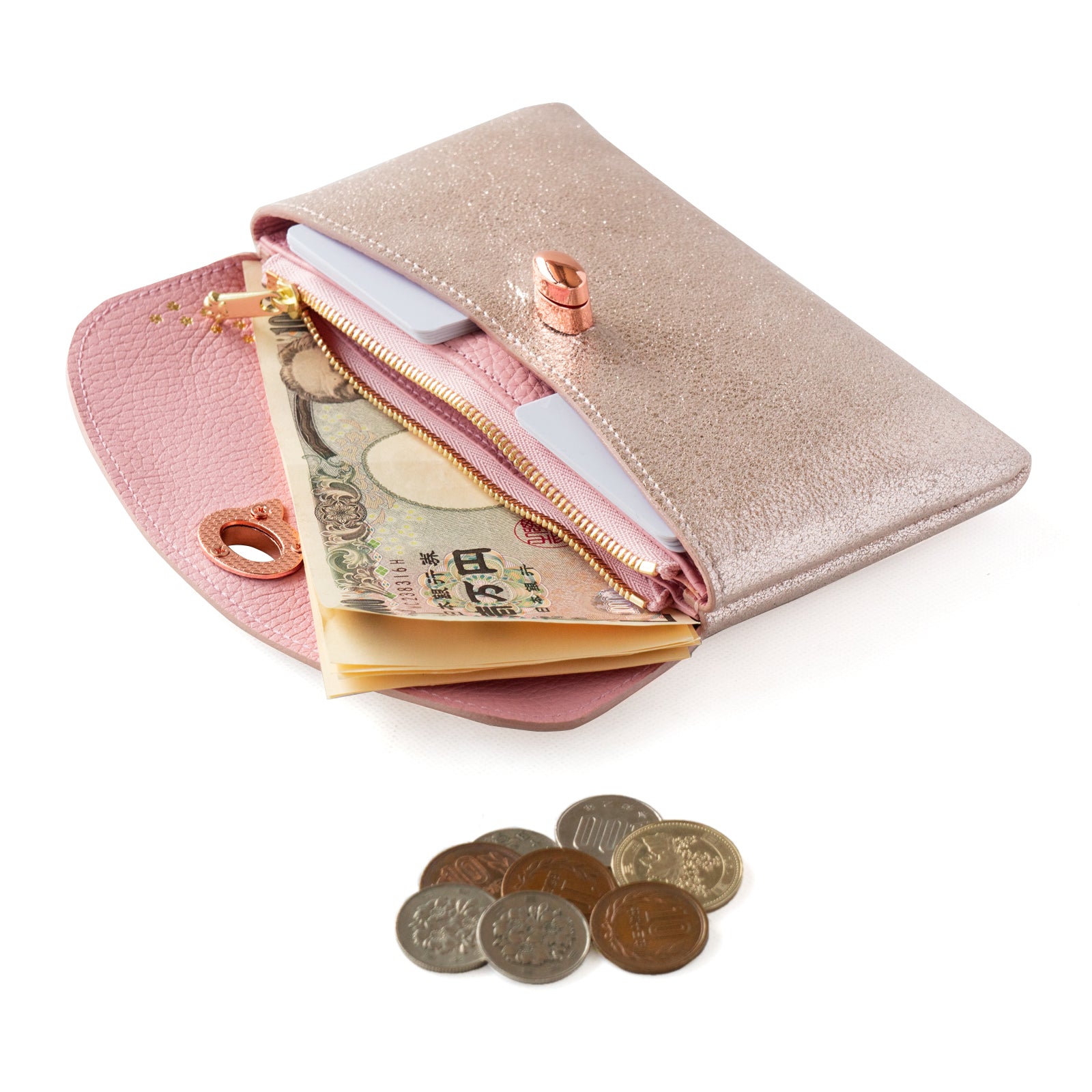 Sparkly Flap Wallet - Furnya Long / Rose Gold