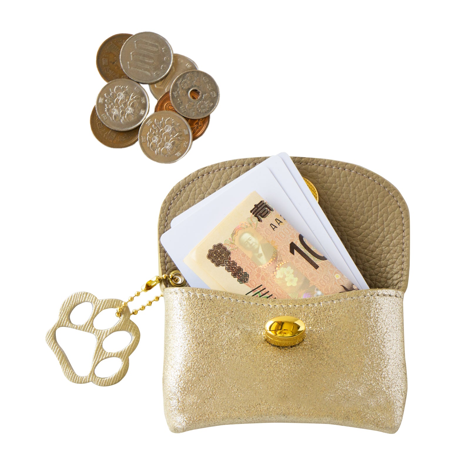 [2/8 (Sat) Limited sale for one day only] Sparkly Flap Wallet Furnya Mini / Gold