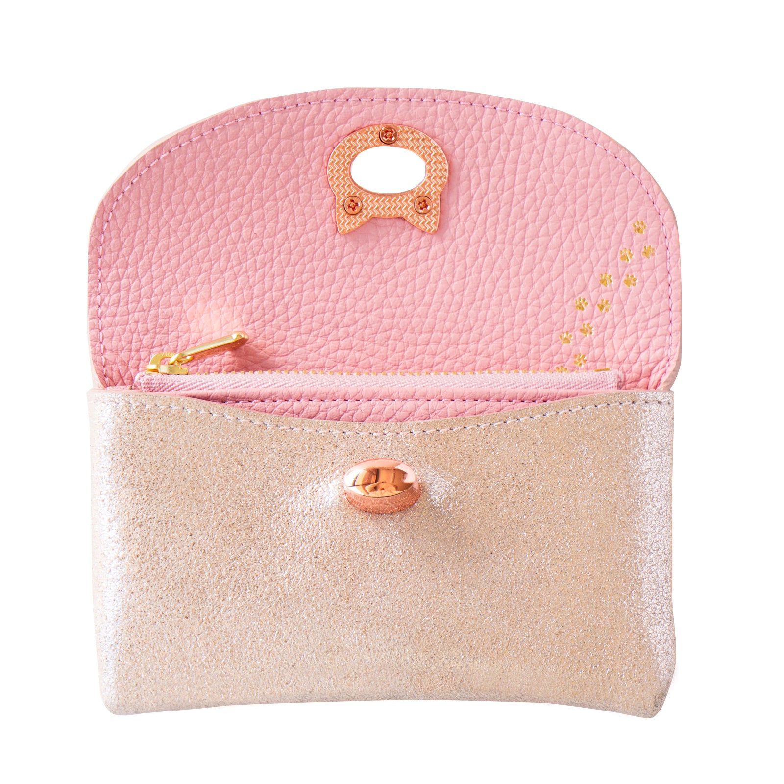 [On sale for one day only on Saturday, February 8th] Sparkly Flap Wallet - Furnya Medium / Rose Gold