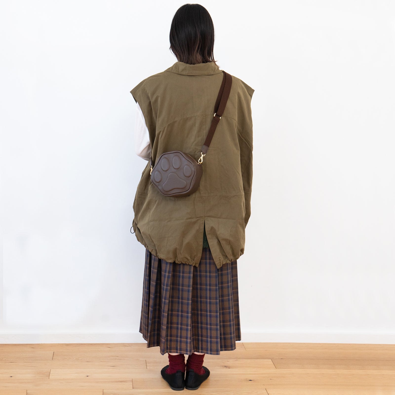 PAWポシェット  キュイール・マッシュ  /  チョコ