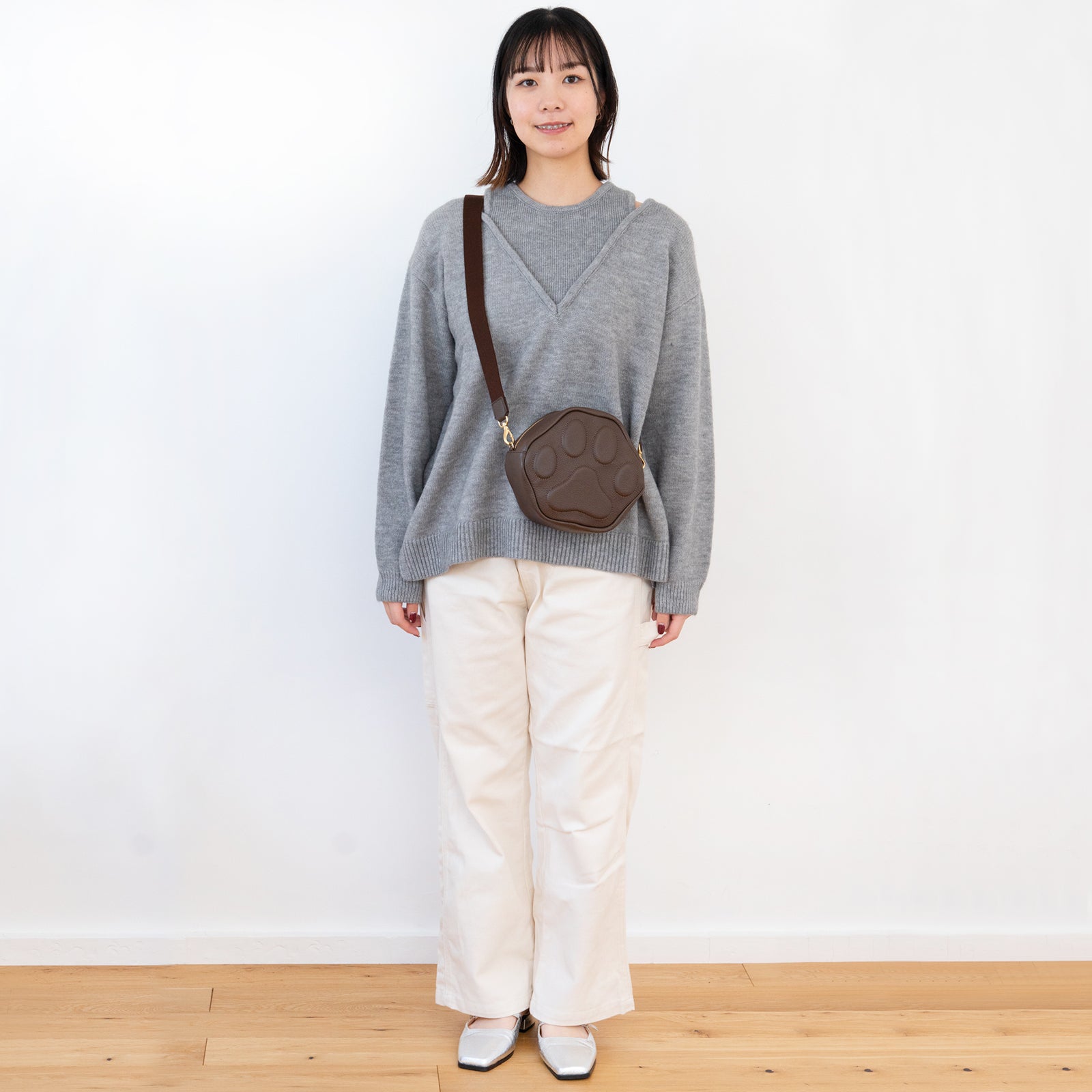 PAWポシェット  キュイール・マッシュ  /  チョコ