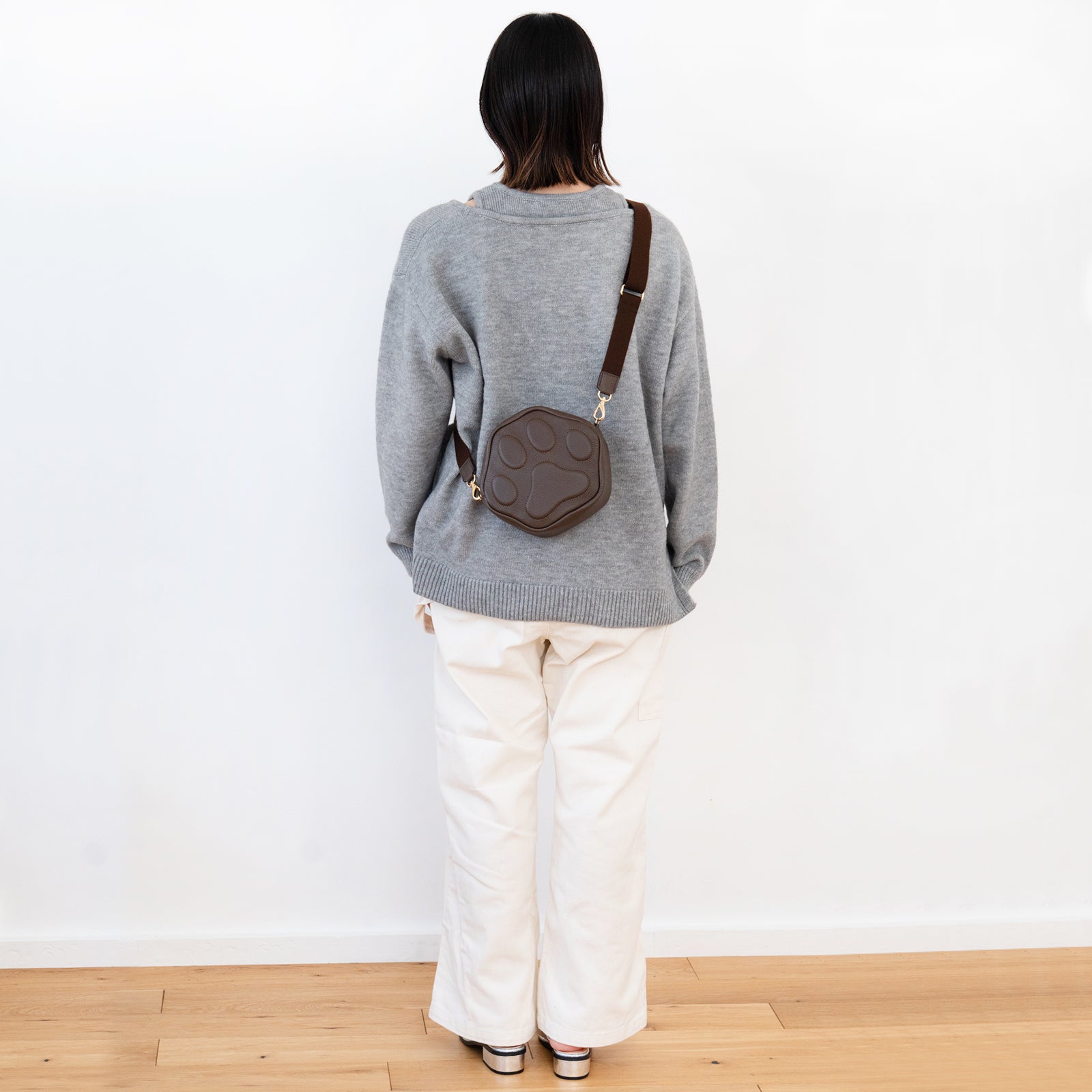 PAWポシェット  キュイール・マッシュ  /  チョコ