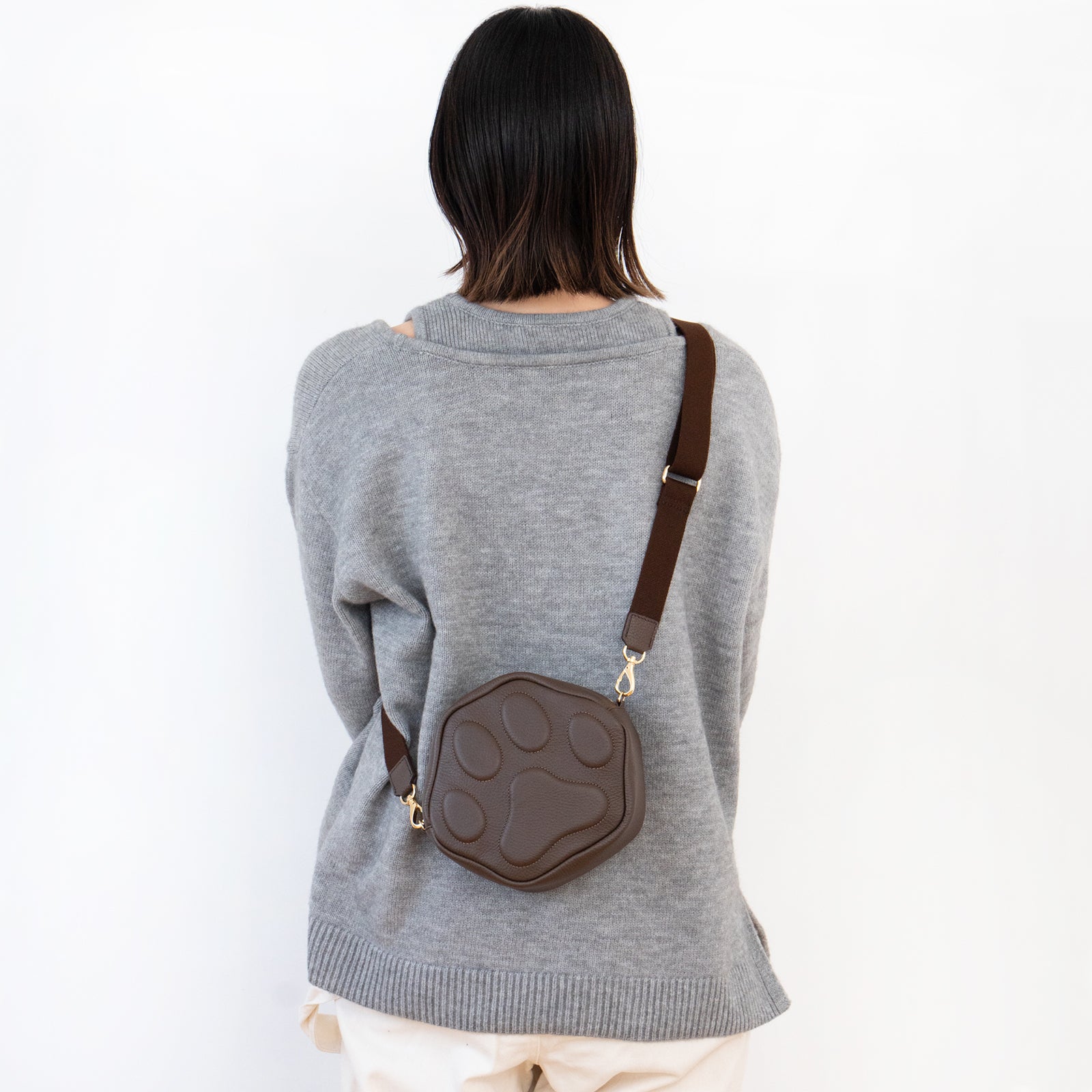 PAWポシェット  キュイール・マッシュ  /  チョコ