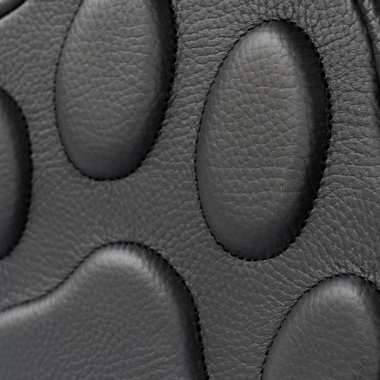 巾着ショルダーバッグ PAW  キュイール・マッシュ  /  ブラック [選べる金具]