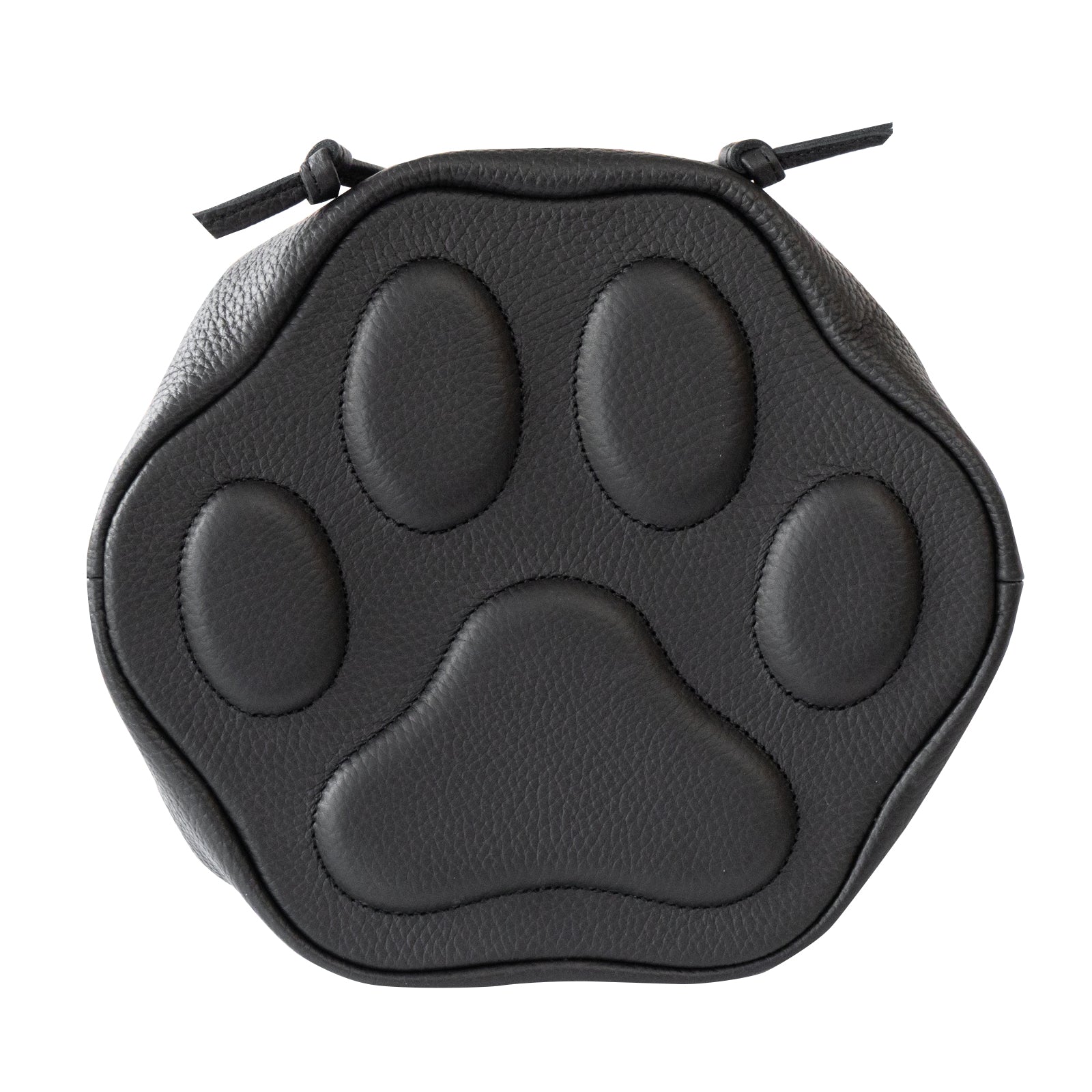 巾着ショルダーバッグ PAW  キュイール・マッシュ  /  ブラック [選べる金具]