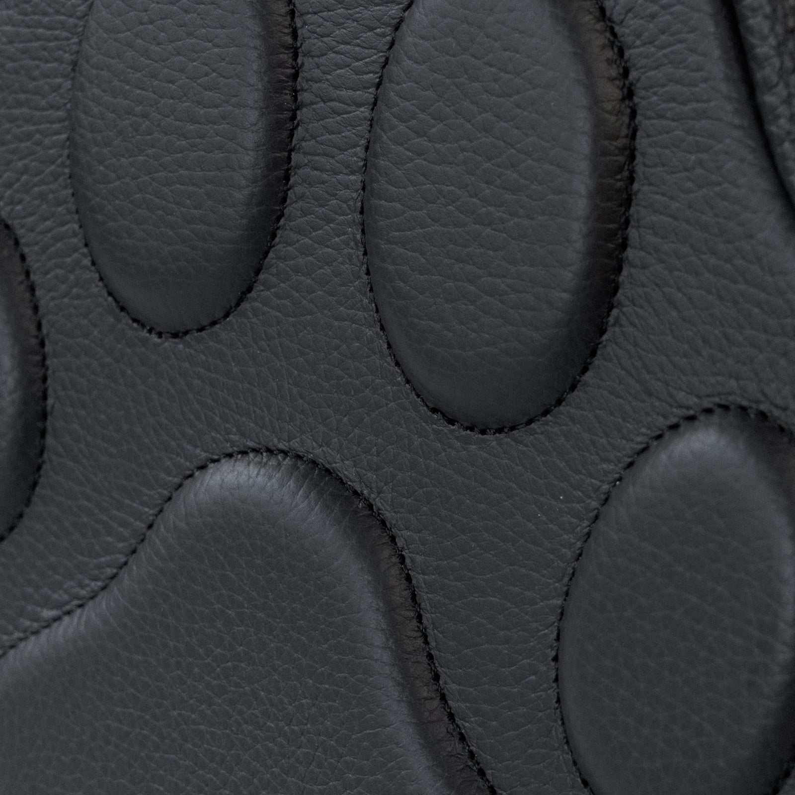 巾着ショルダーバッグ PAW  キュイール・マッシュ  /  ブラック [選べる金具]