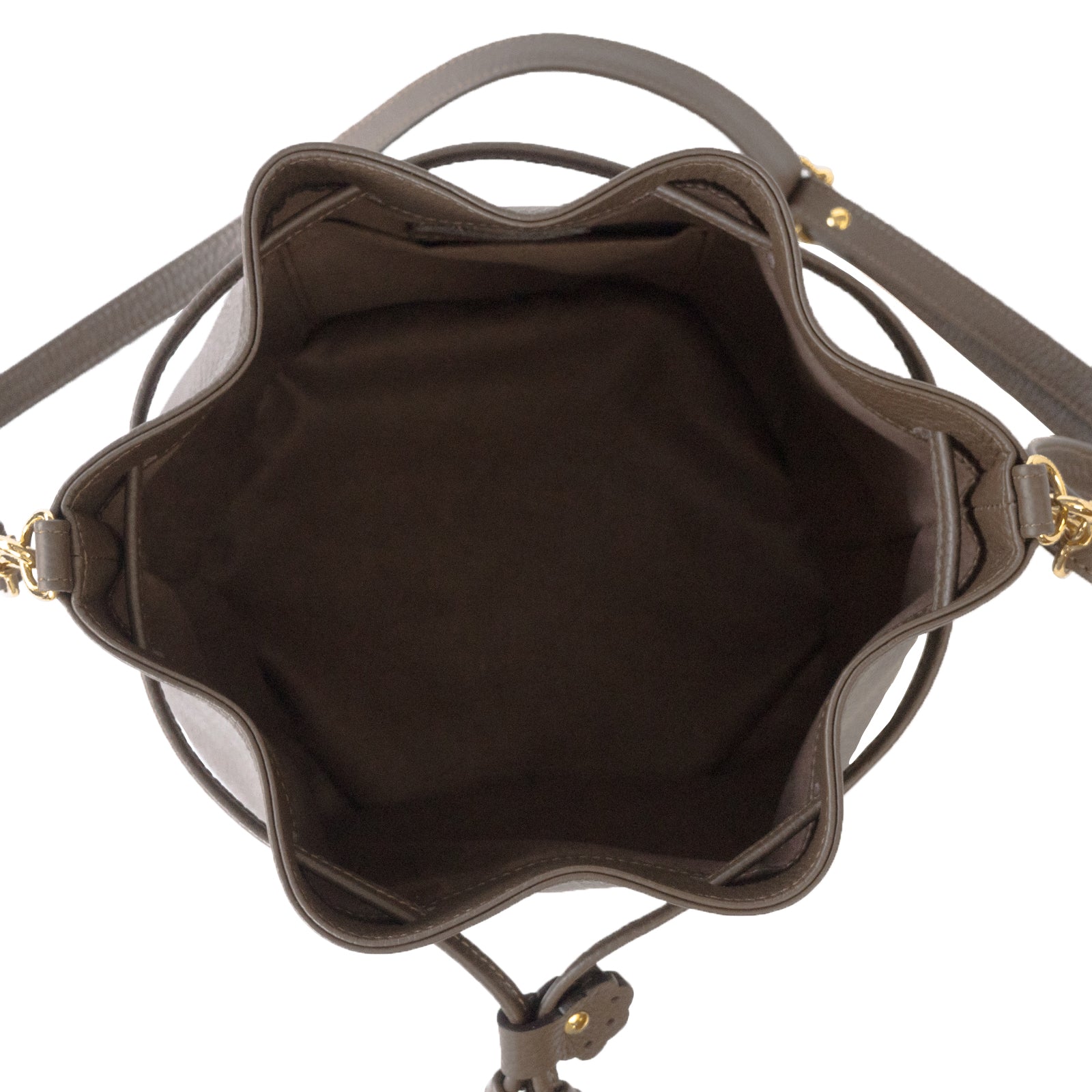 巾着ショルダーバッグ PAW  キュイール・マッシュ  /  チョコ