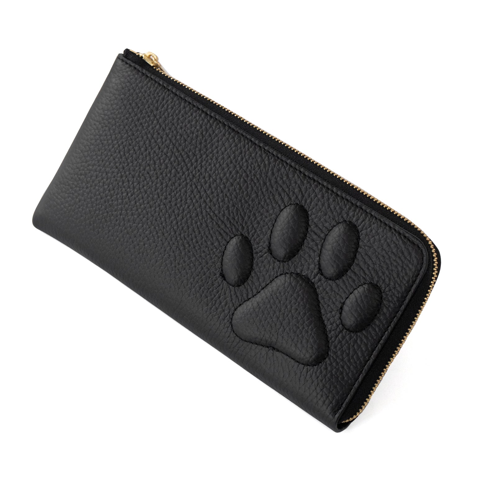 PAW L字ファスナー長財布　キュイール・マッシュ  /   ブラック