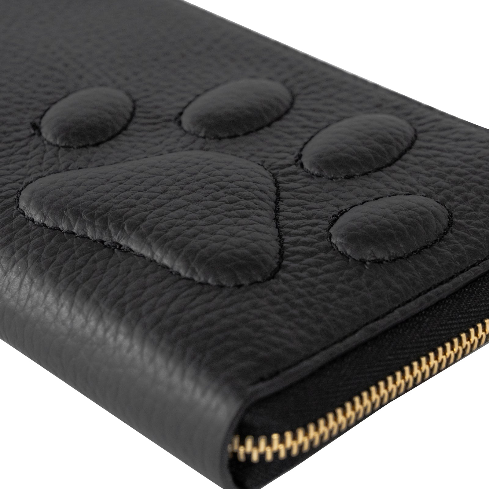 PAW L字ファスナー長財布　キュイール・マッシュ  /   ブラック