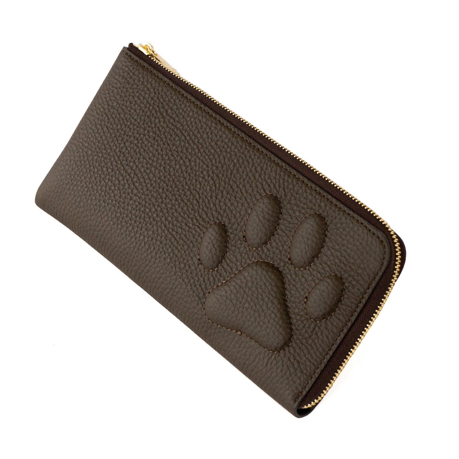 PAW L字ファスナー長財布　キュイール・マッシュ  /   チョコ