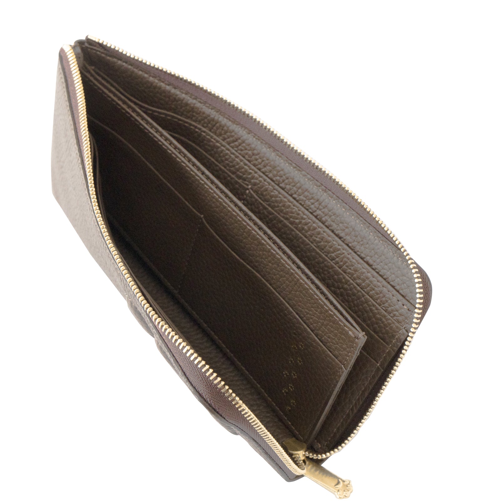 PAW L字ファスナー長財布　キュイール・マッシュ  /   チョコ