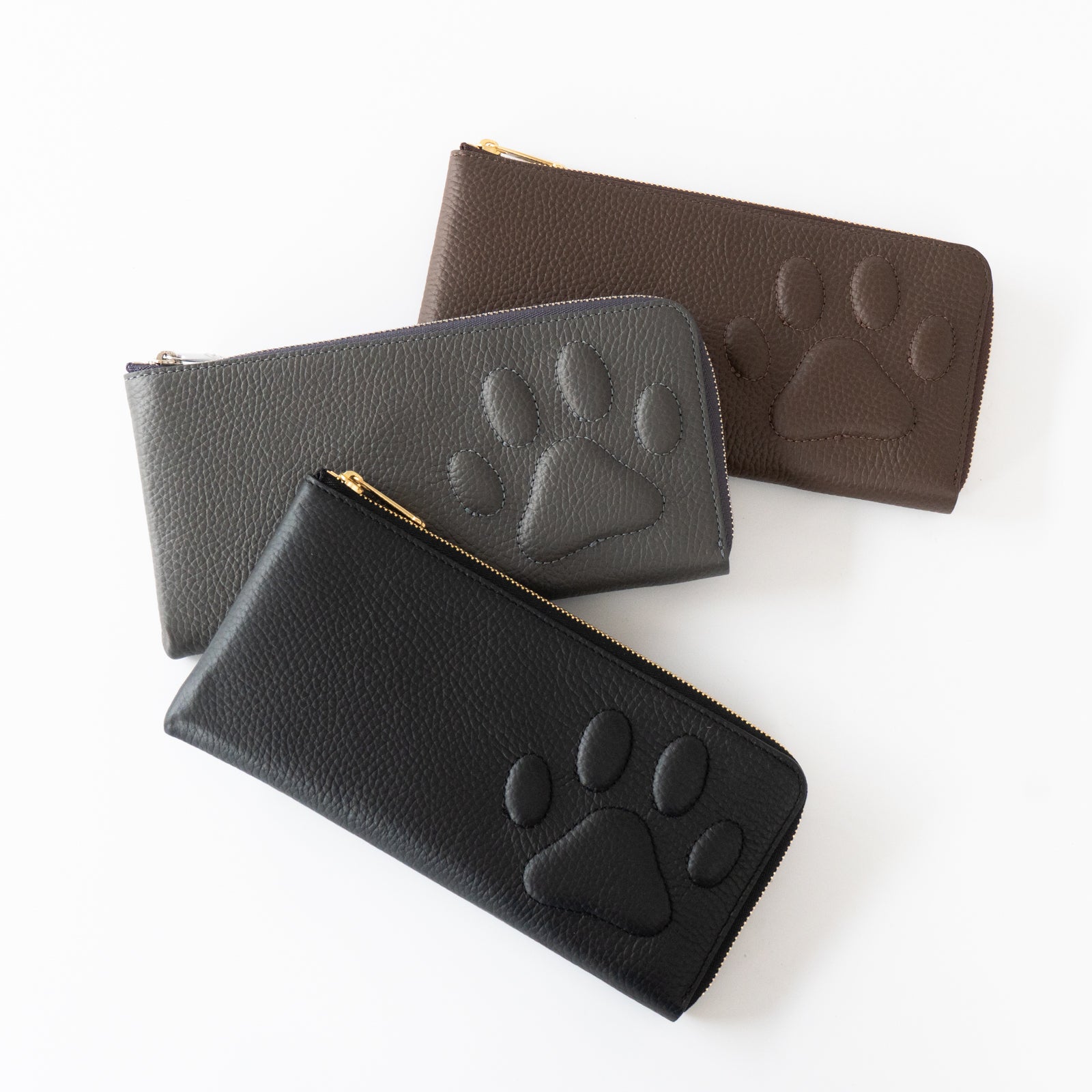 PAW L字ファスナー長財布　キュイール・マッシュ  /   チョコ