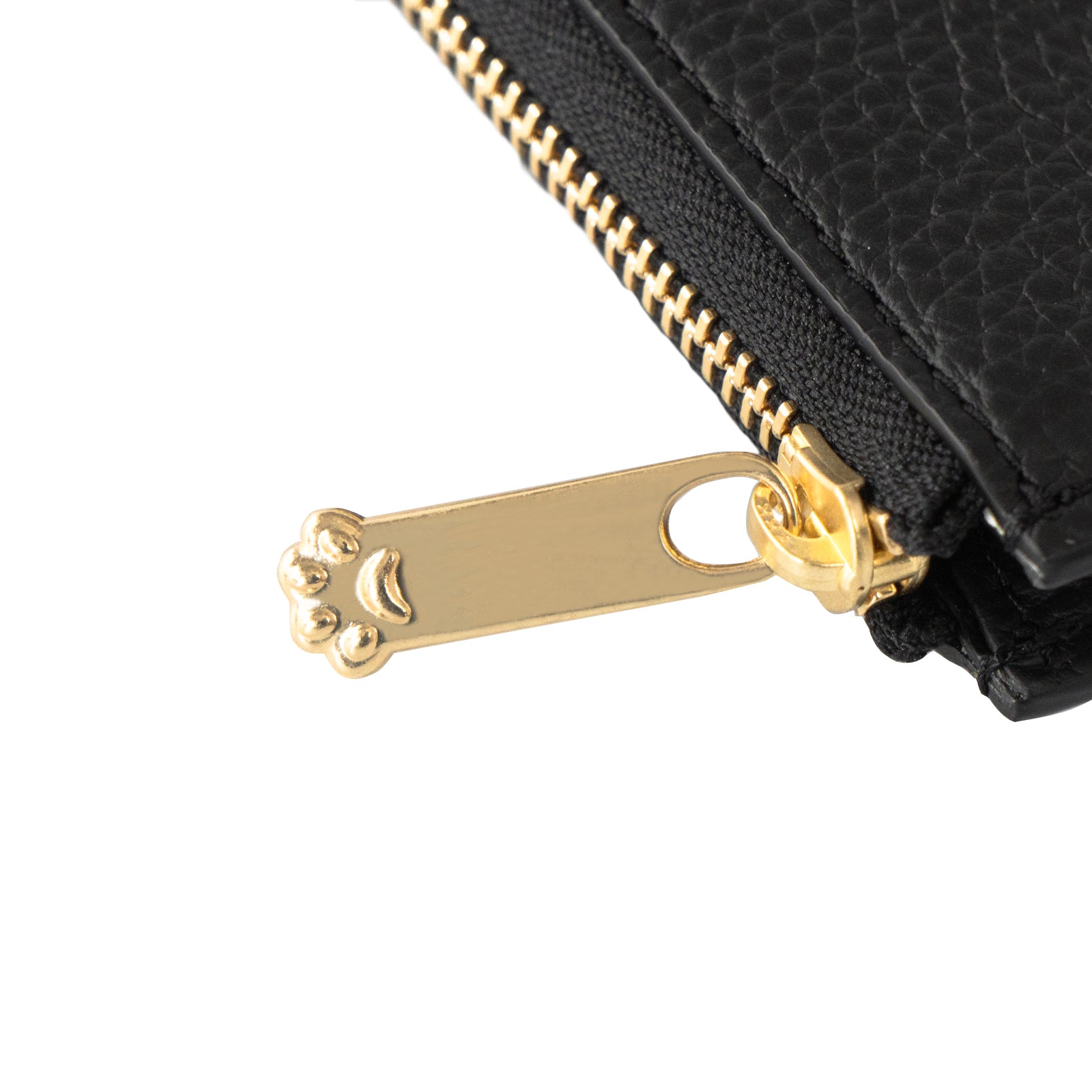 PAW L字ファスナーミニ財布　キュイール・マッシュ  /   ブラック