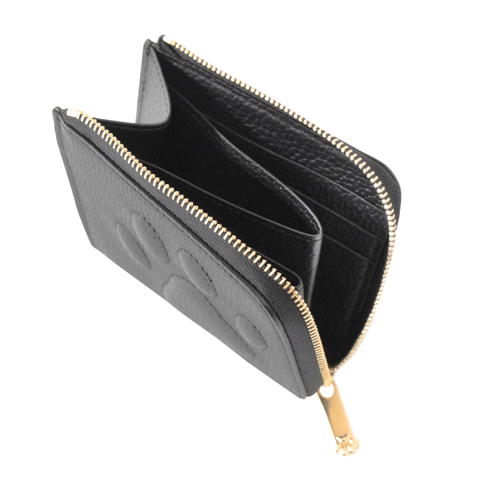 PAW L字ファスナーミニ財布　キュイール・マッシュ  /   ブラック