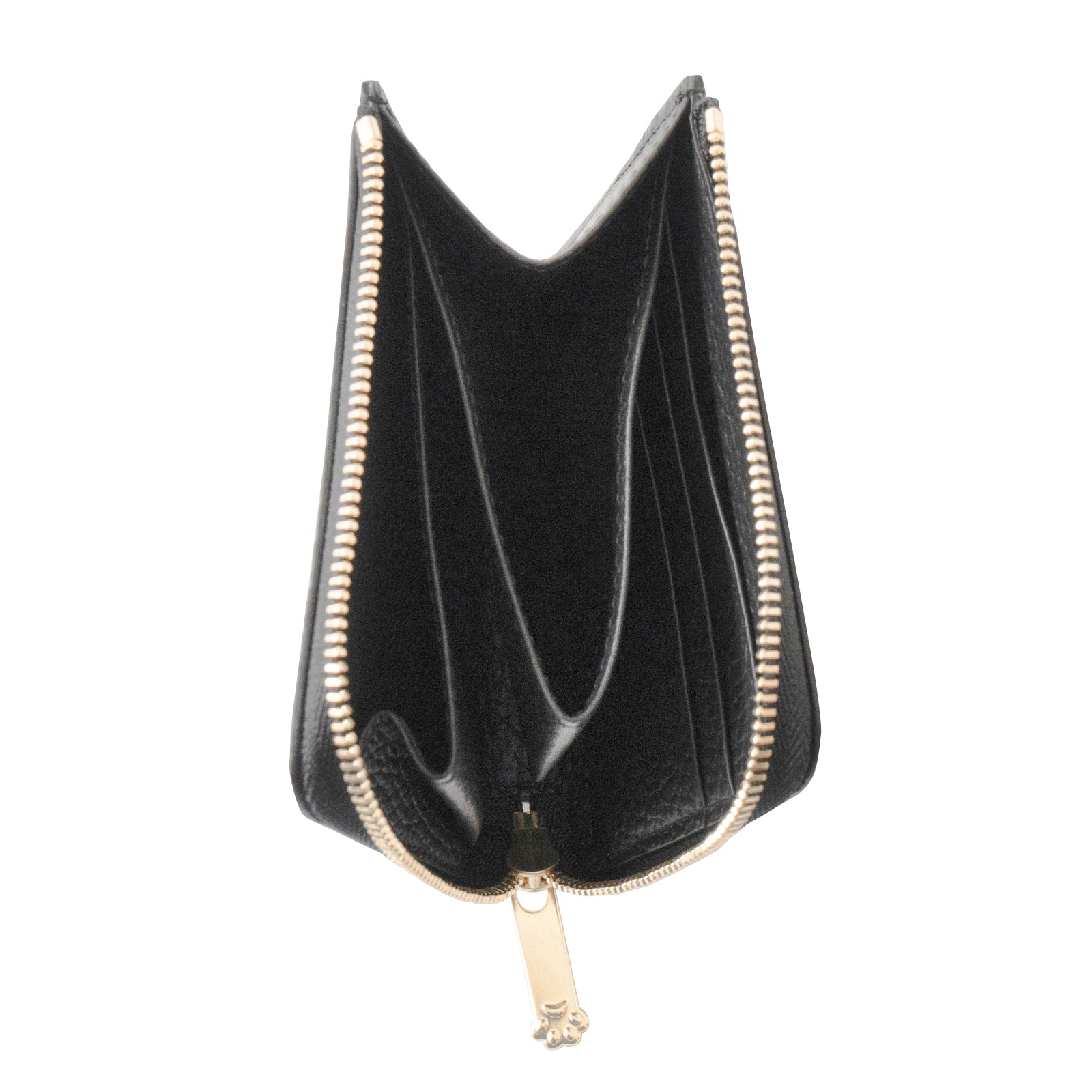 PAW L字ファスナーミニ財布　キュイール・マッシュ  /   ブラック