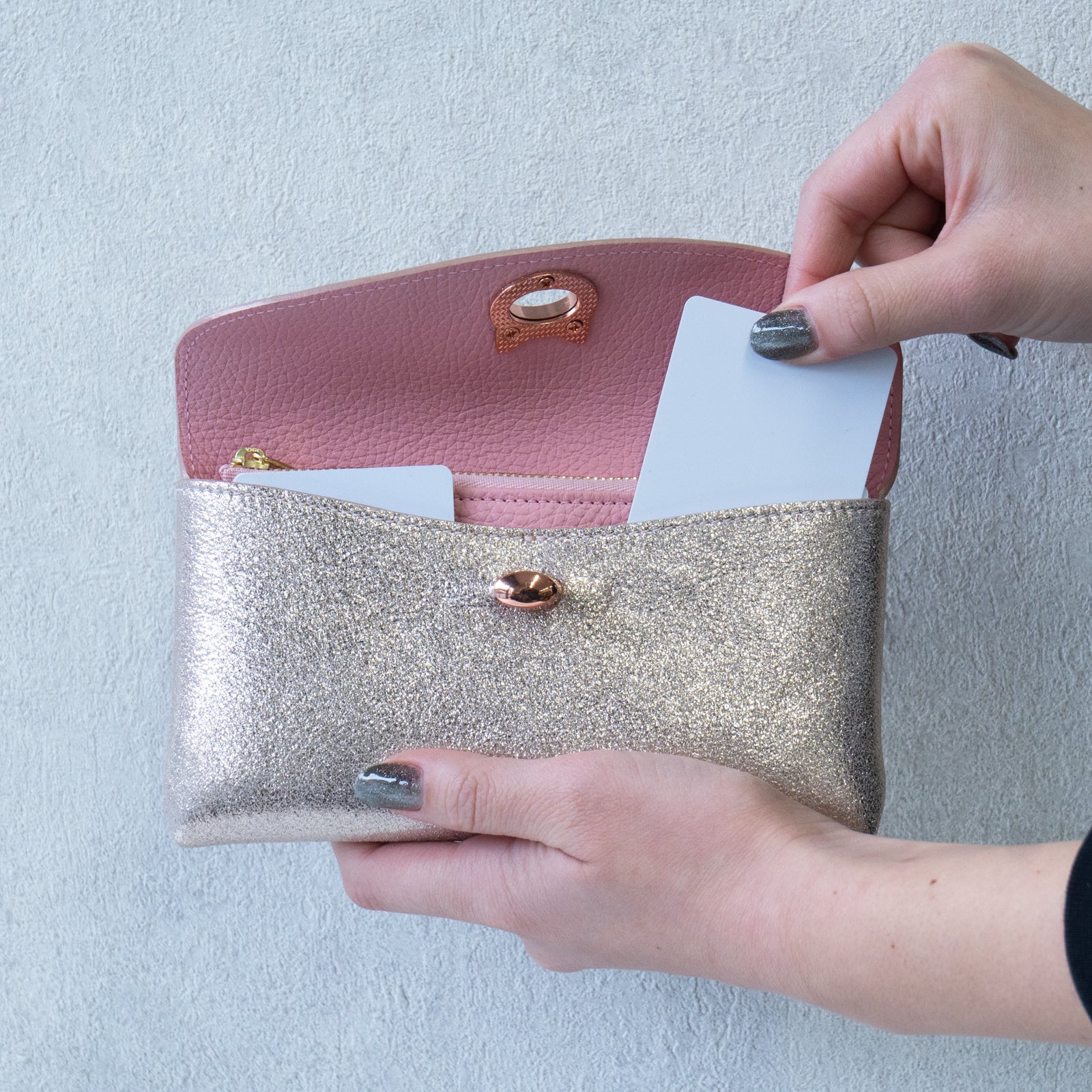 Sparkly Flap Wallet - Furnya Long / Rose Gold