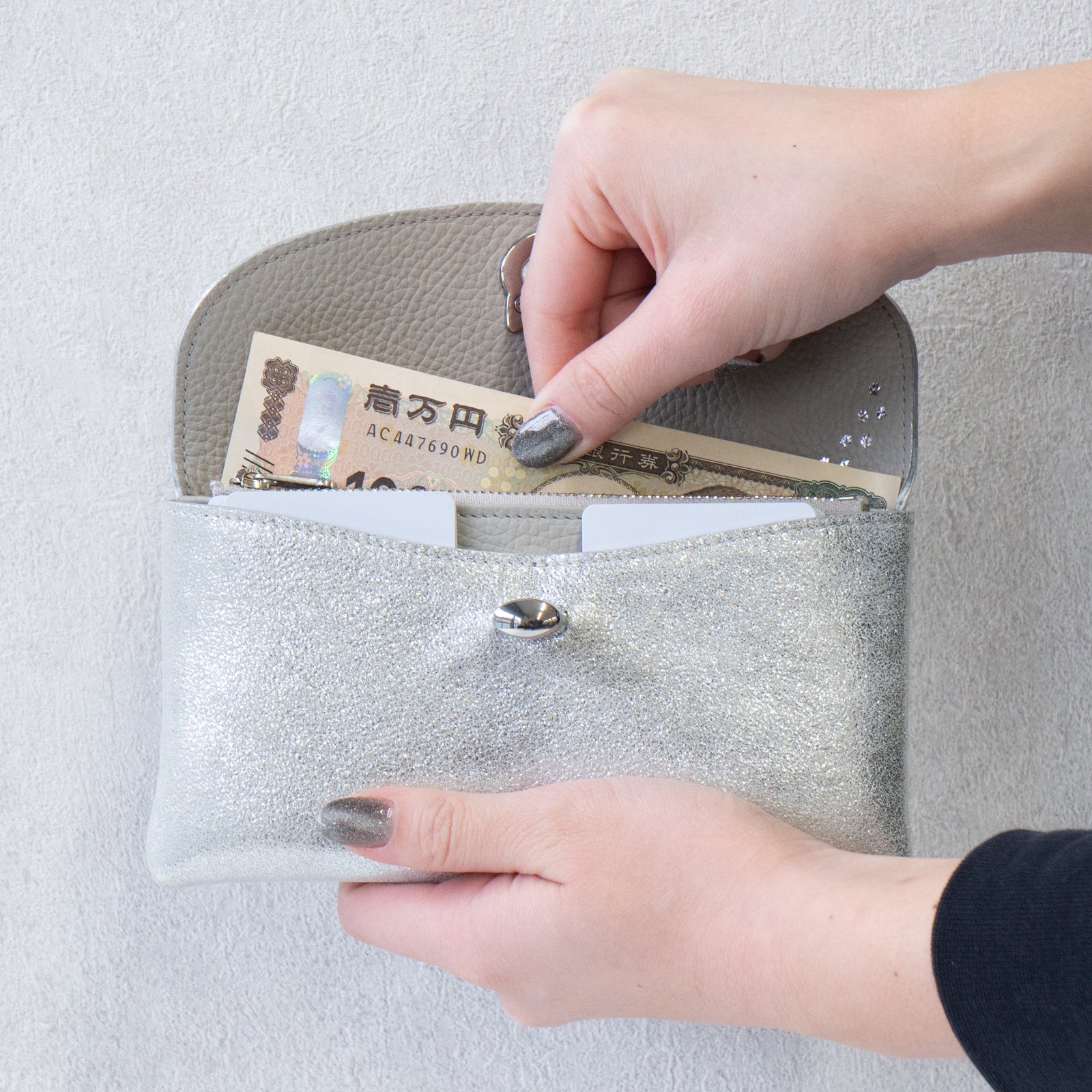 Sparkly Flap Wallet - Furnya Long / Silver