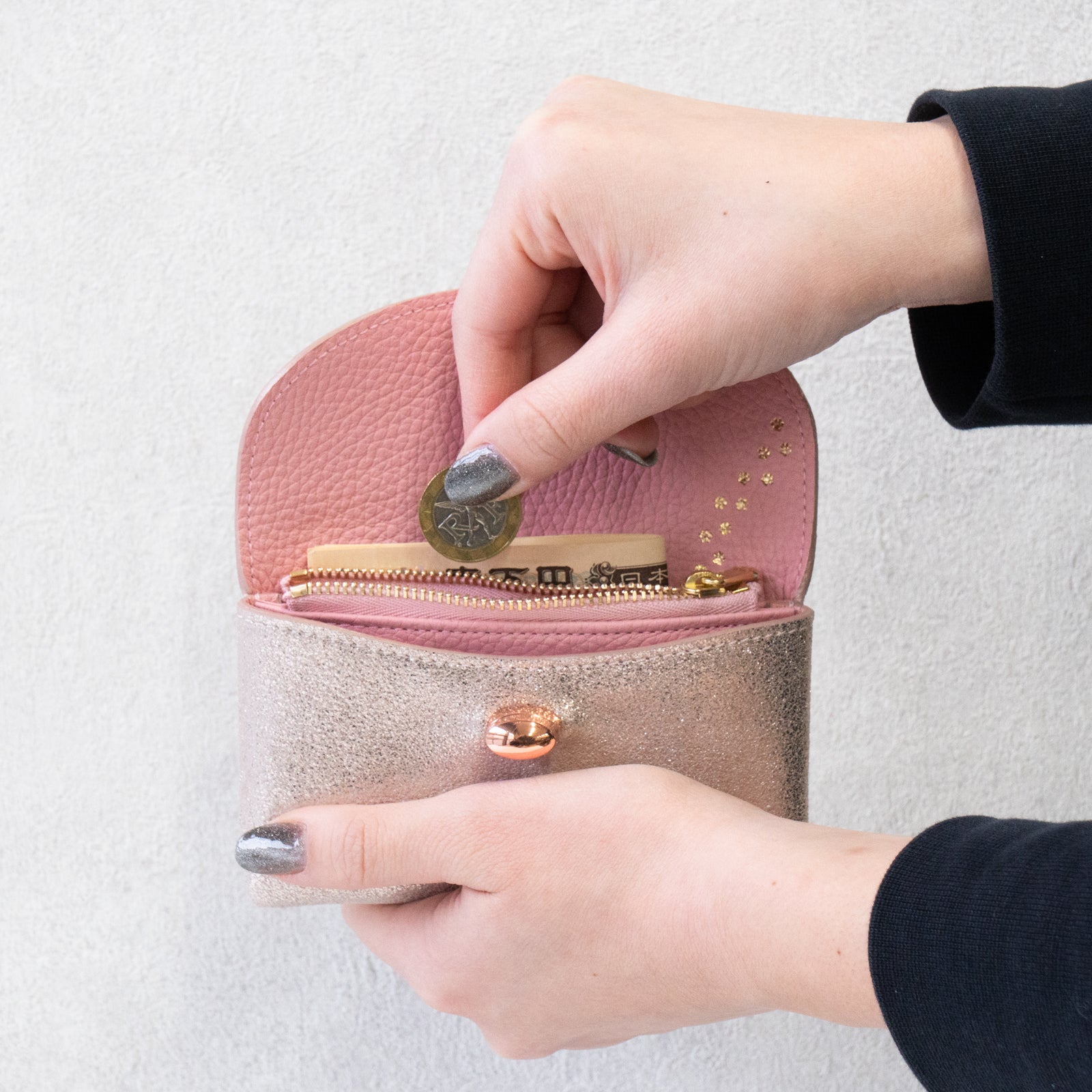 Sparkly Flap Wallet - Frunya Medium / Rose Gold