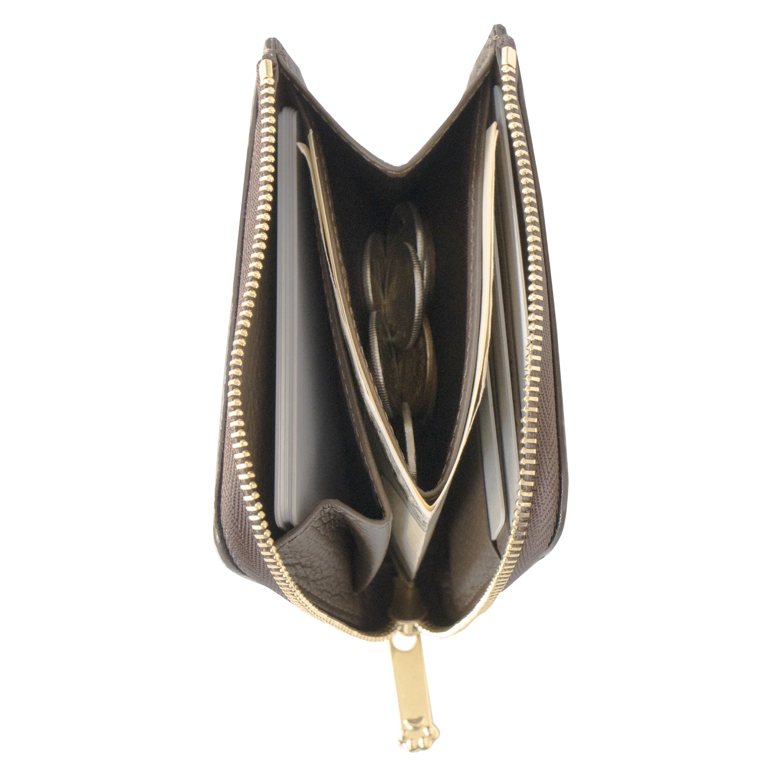 PAW L字ファスナーミニ財布　キュイール・マッシュ  /   チョコ