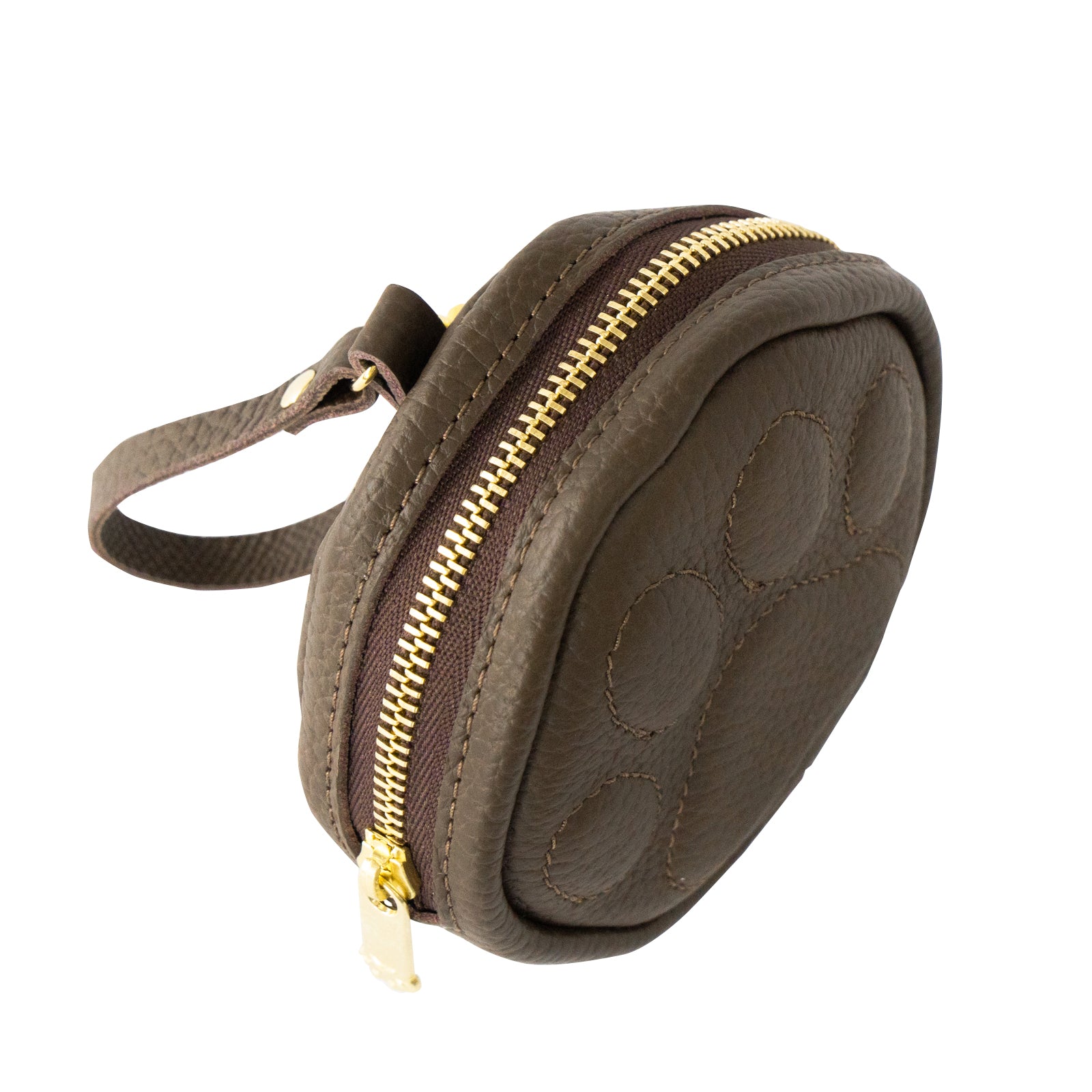 PAWチャームポーチ　キュイール　マッシュ  /  チョコ