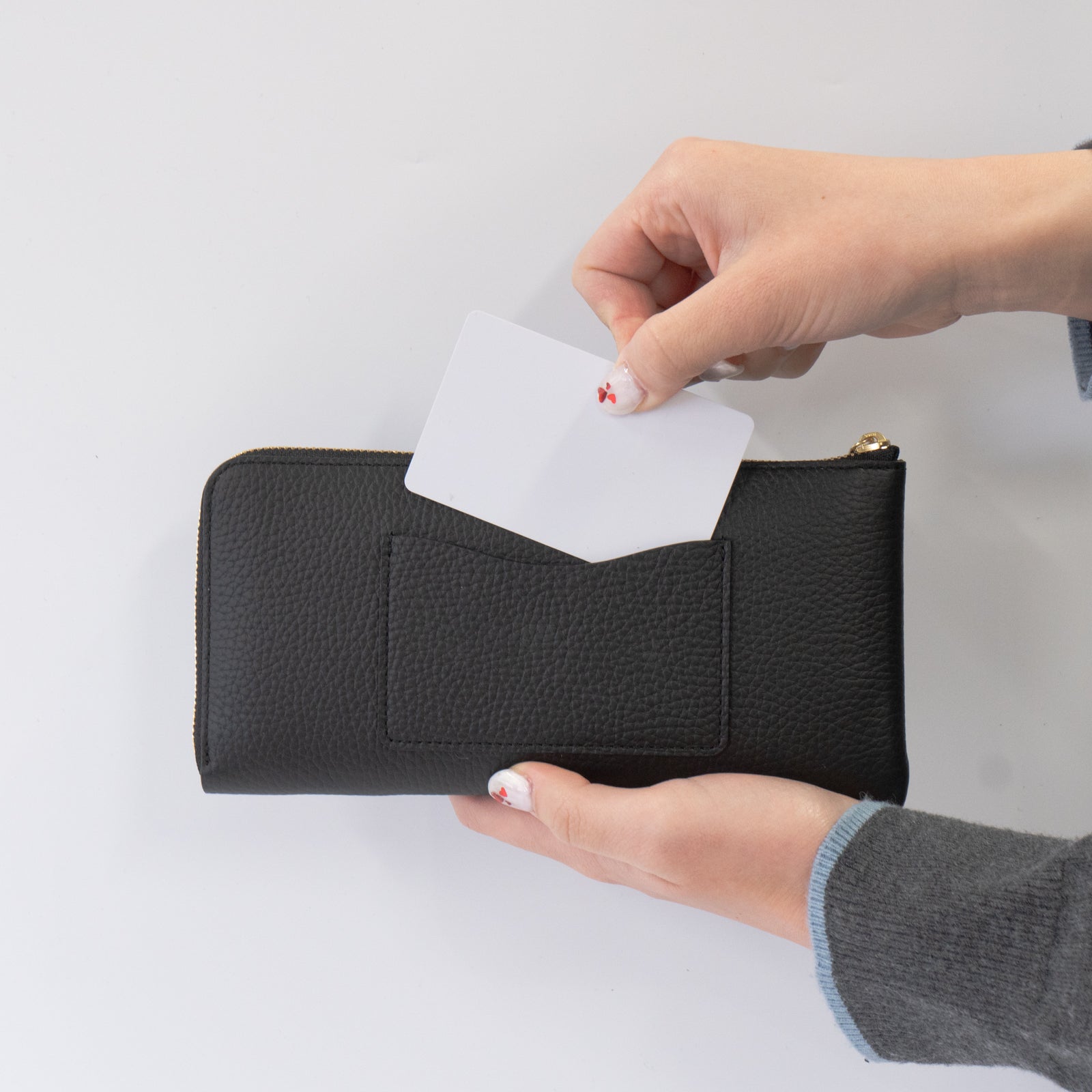 PAW L字ファスナー長財布　キュイール・マッシュ  /   ブラック