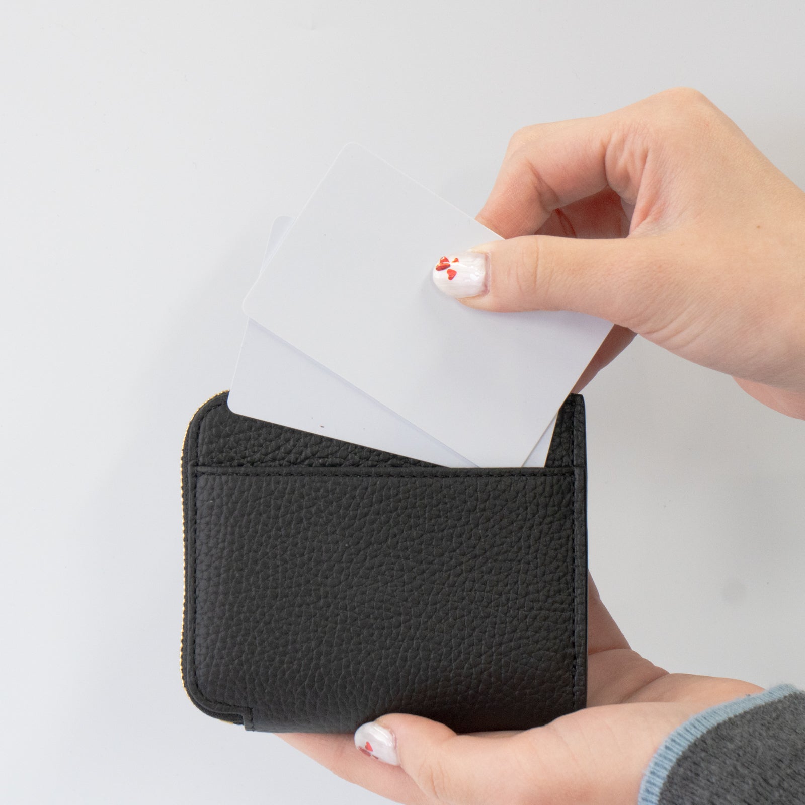 PAW L字ファスナーミニ財布　キュイール・マッシュ  /   ブラック