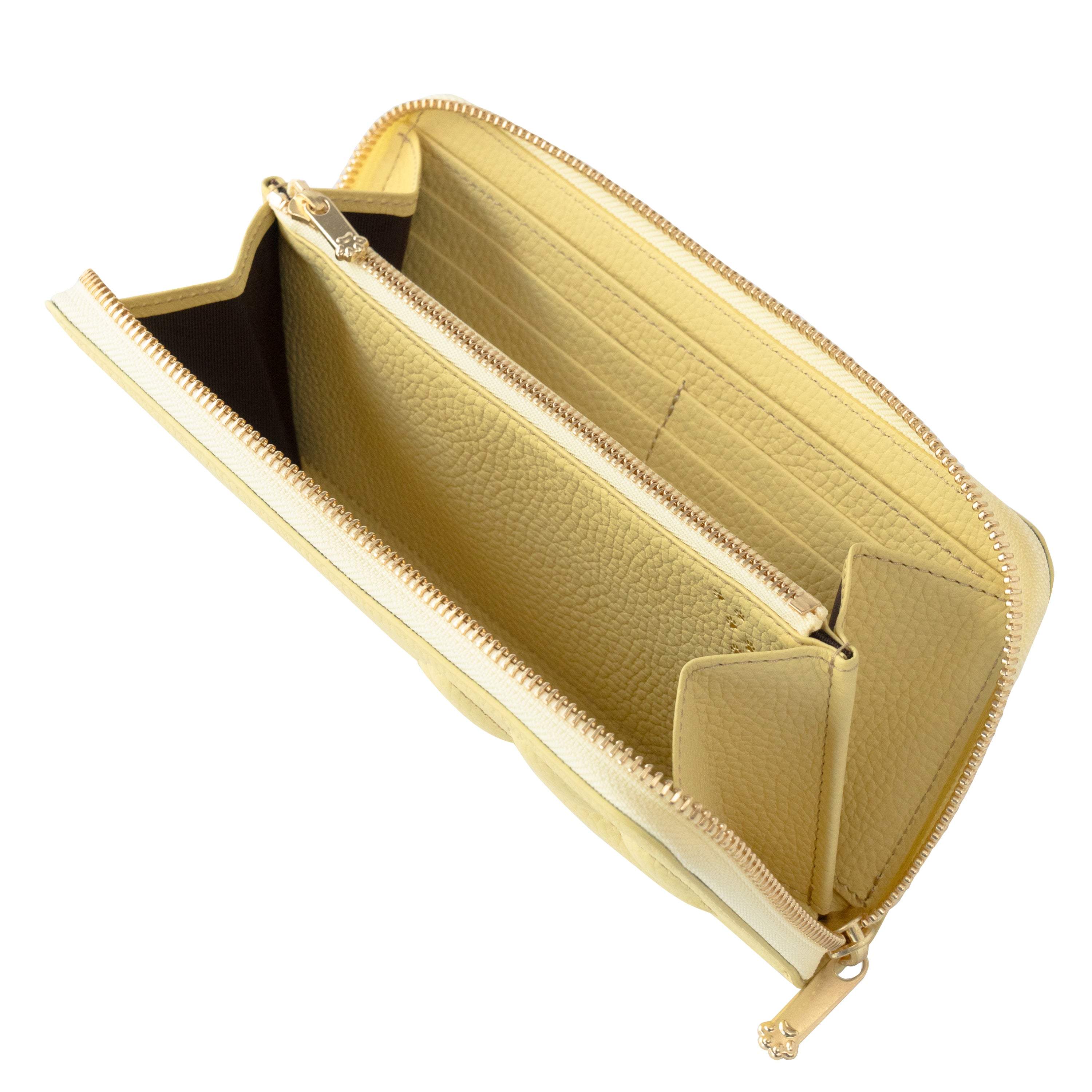 PAWラウンドファスナー長財布   キュイール・マッシュ  /  ジョーヌプッサン