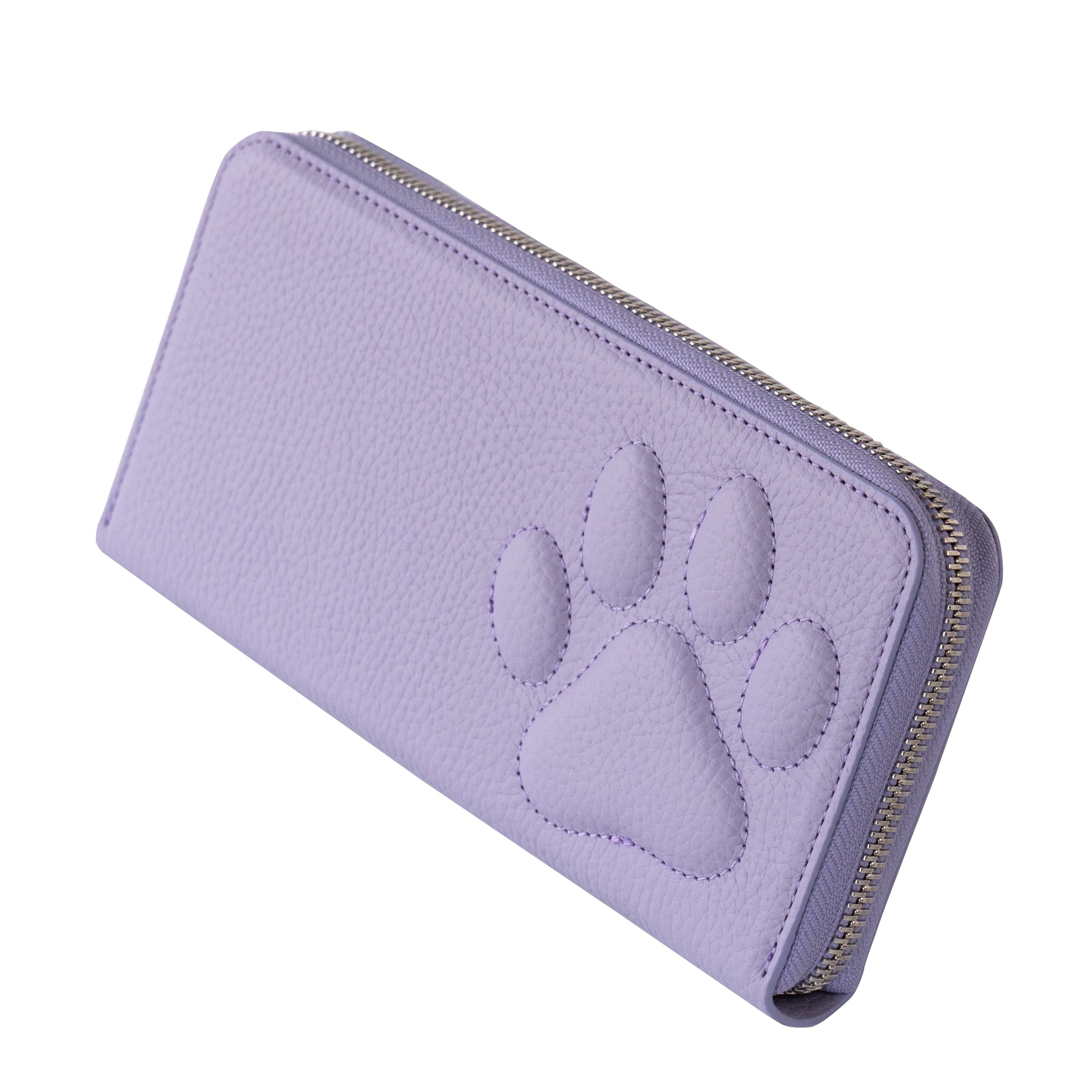 PAWラウンドファスナー長財布   キュイール・マッシュ  /  ラベンダー