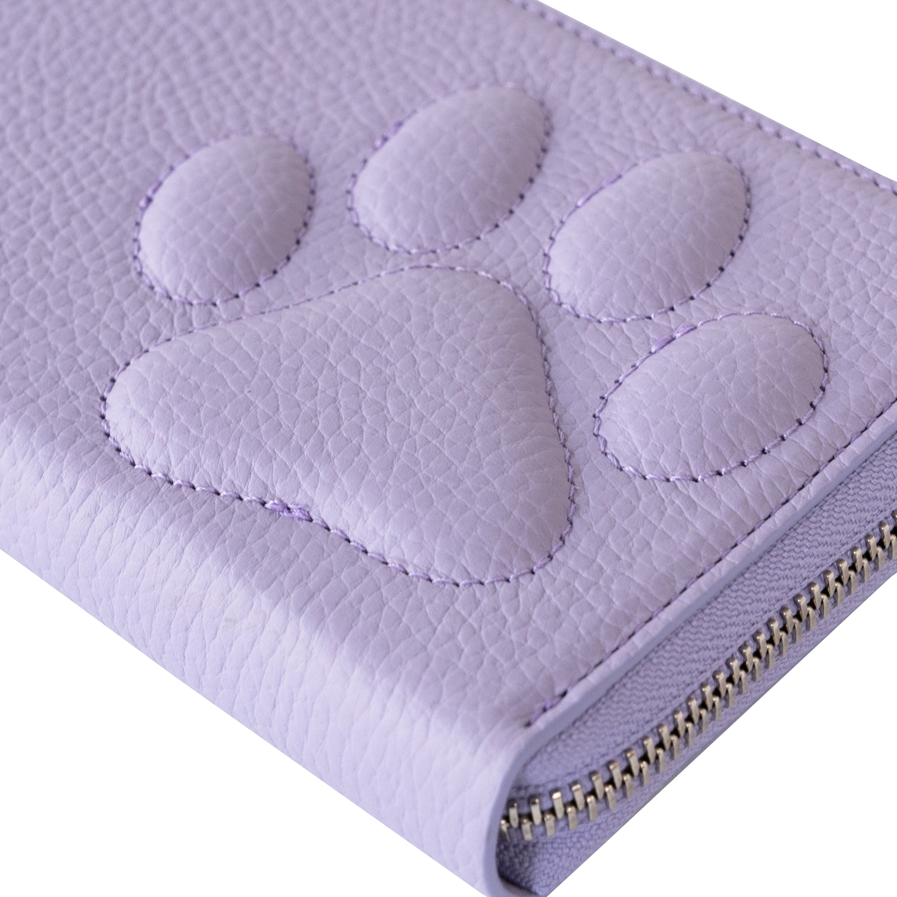 PAWラウンドファスナー長財布   キュイール・マッシュ  /  ラベンダー