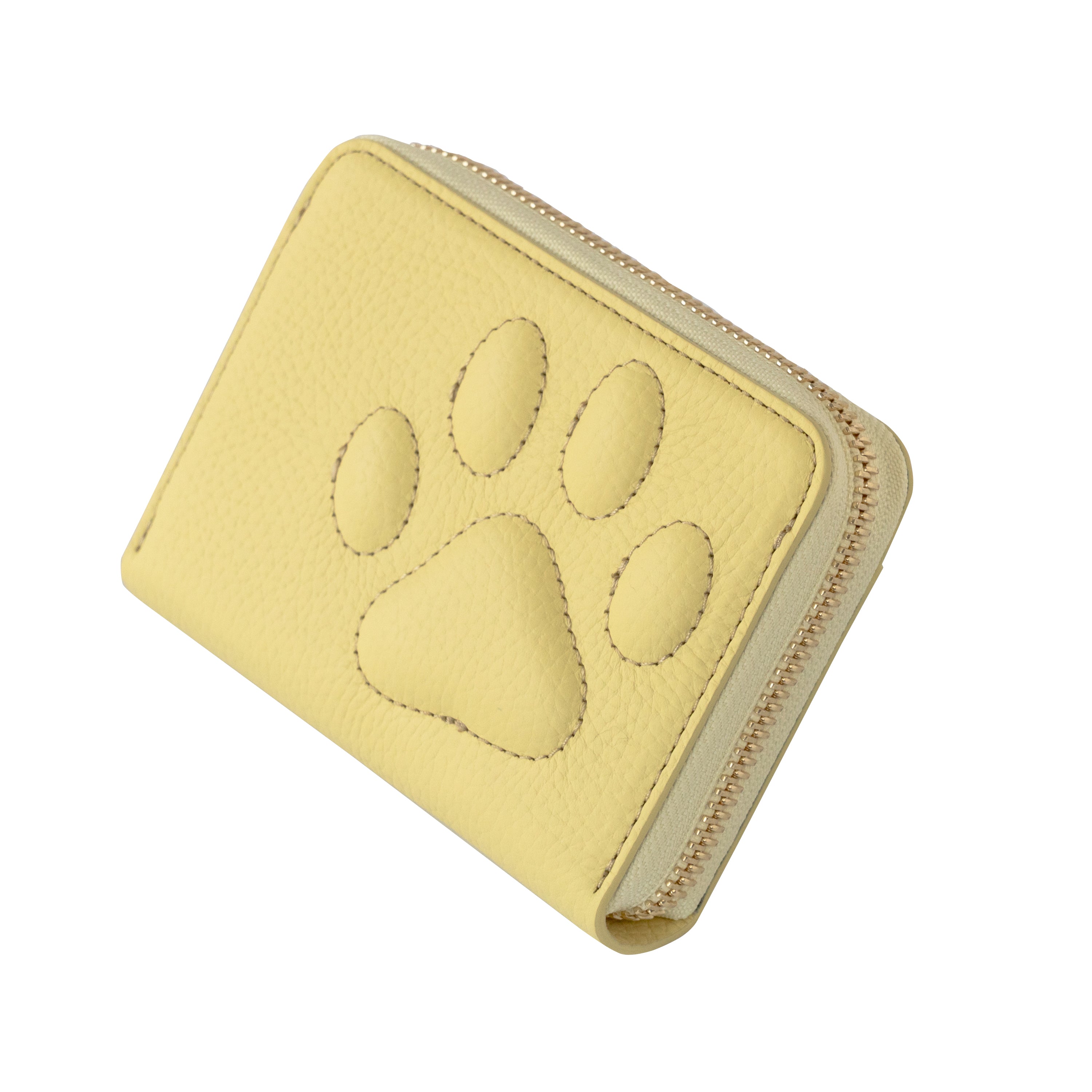 PAWラウンドファスナーミドル財布    キュイール・マッシュ  /  ジョーヌプッサン