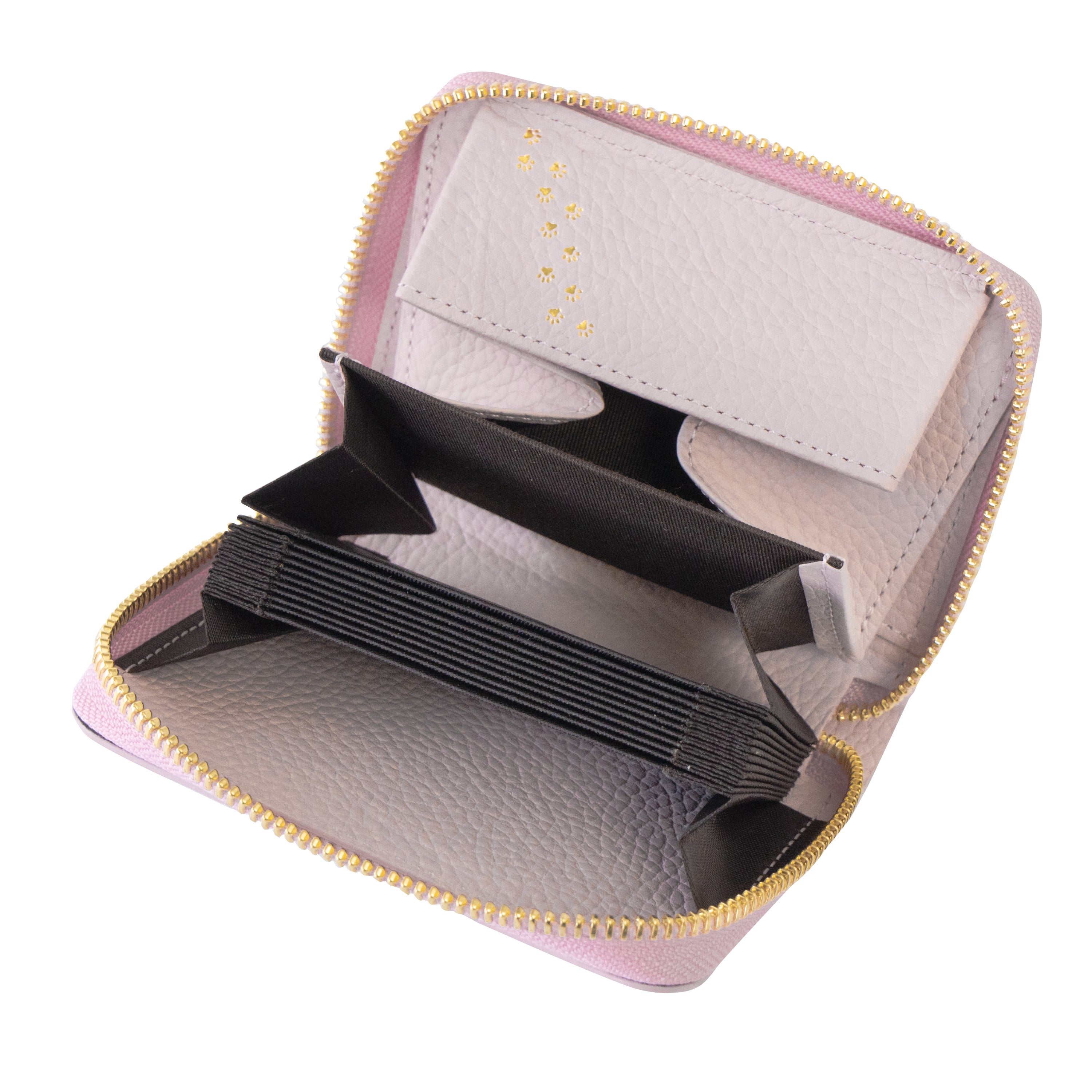 PAWラウンドファスナーミドル財布    キュイール・マッシュ  /  モーヴシルヴェスティン