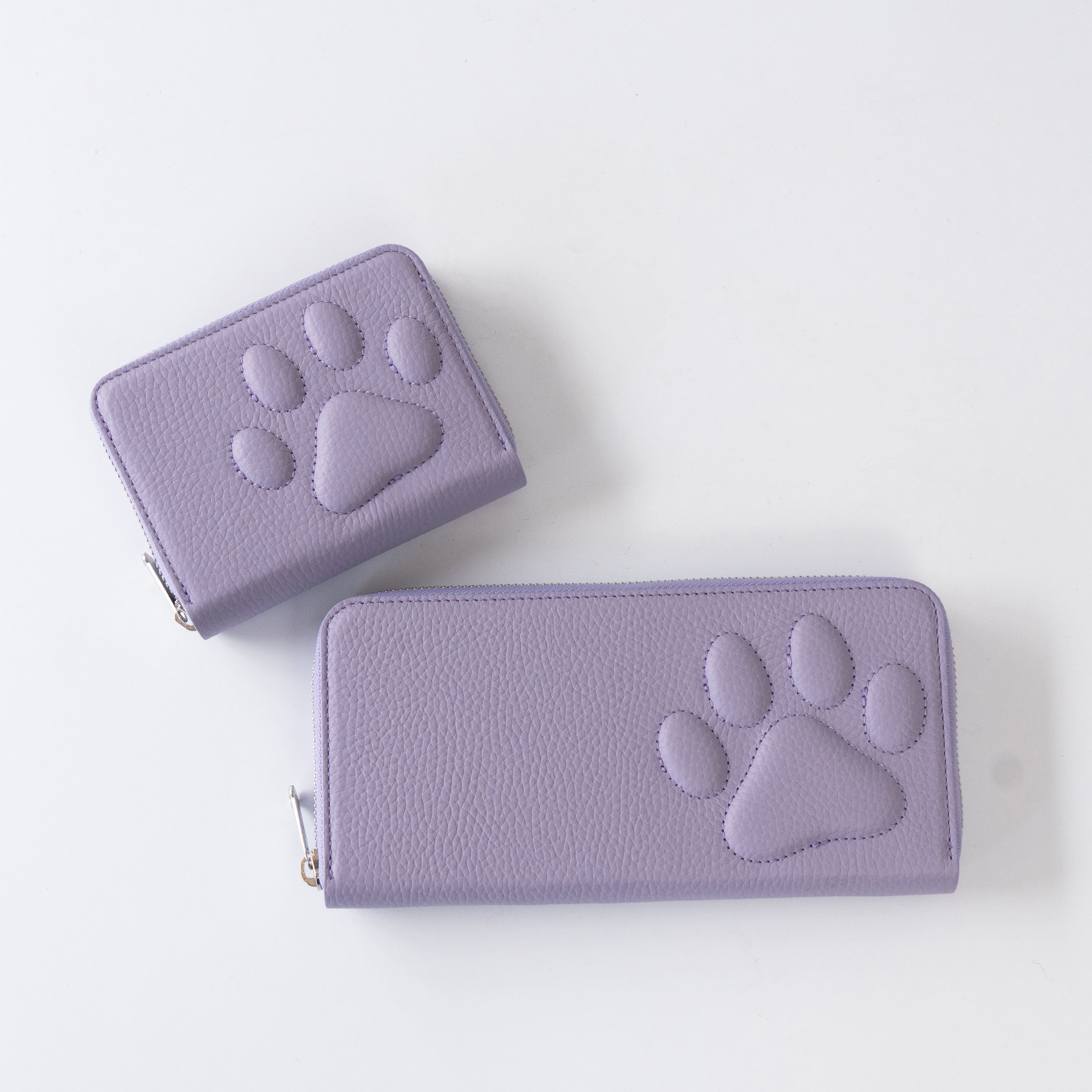 PAWラウンドファスナー長財布   キュイール・マッシュ  /  ラベンダー