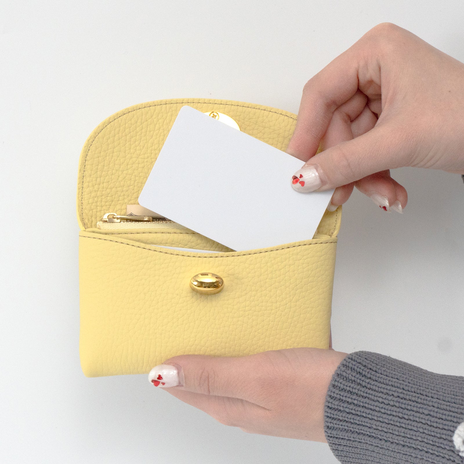 フラップウォレット・フルーニャ ミディアム　キュイール・マッシュ / ジョーヌプッサン