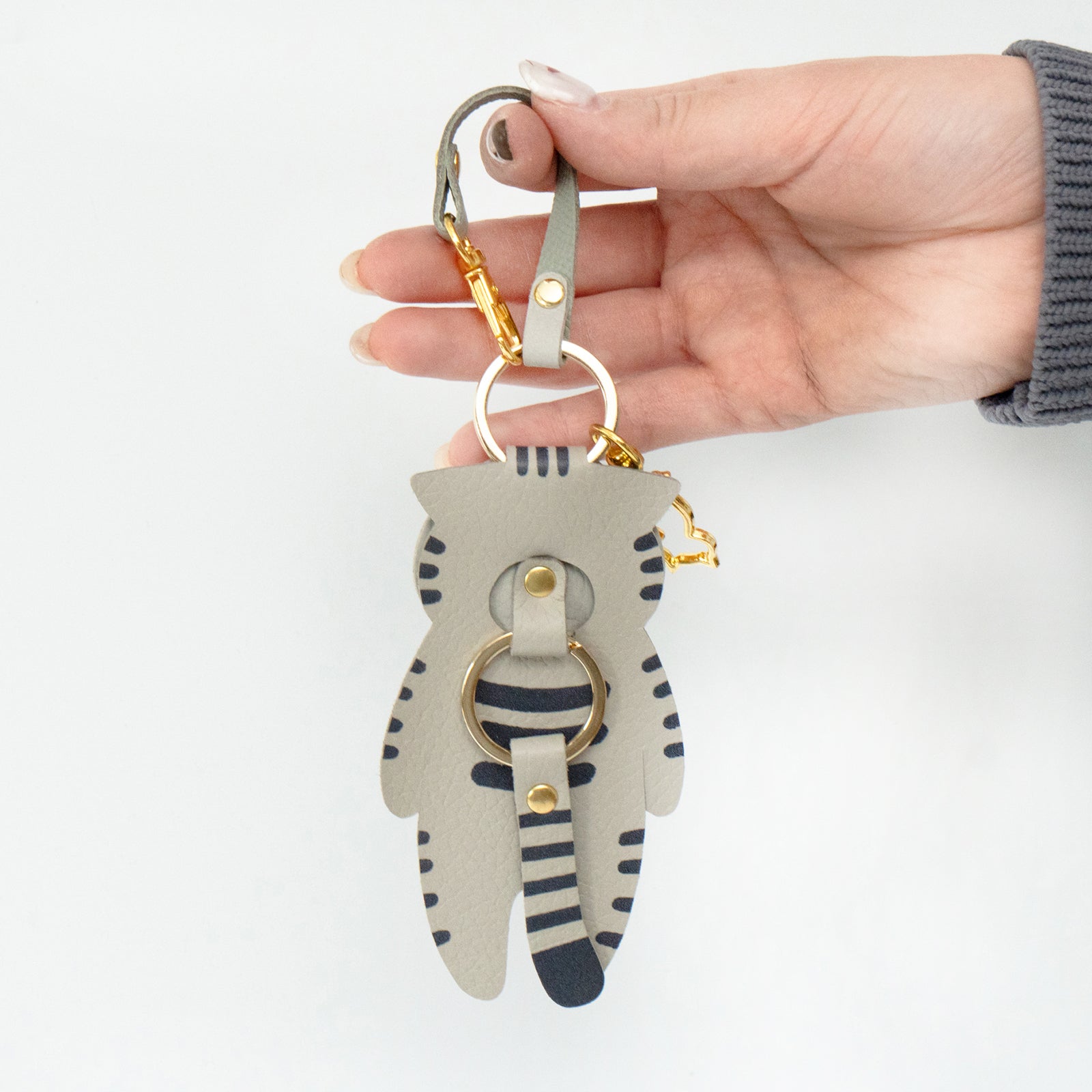 Printed cat charm / brown tabby