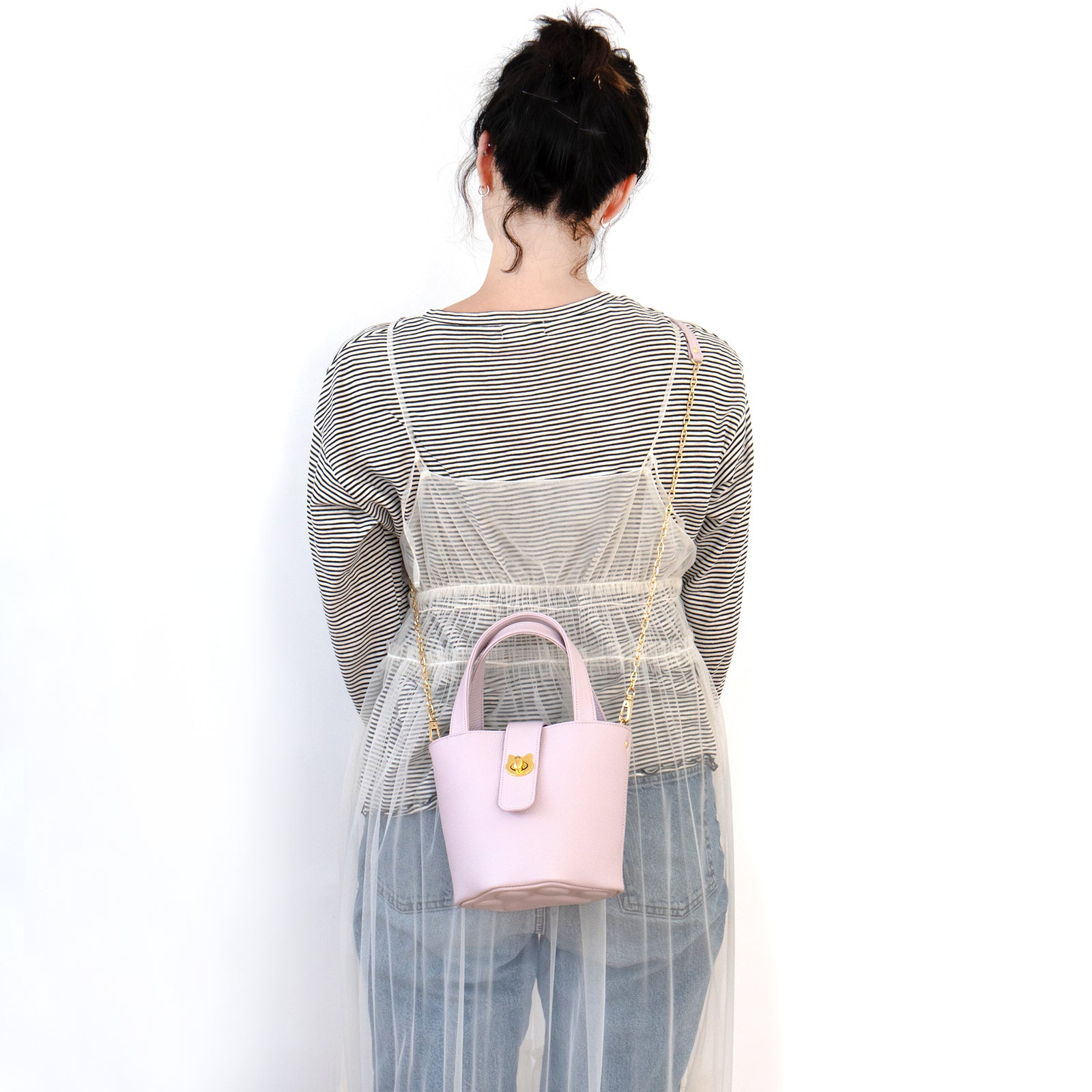 【3/20(金)20:00～ 数量限定】【さくらねこの日特別SET】チェーンショルダー付きミニバッグ・PAW  (パウ)   さくらねこチャームSET  / モーヴシルヴェスティン