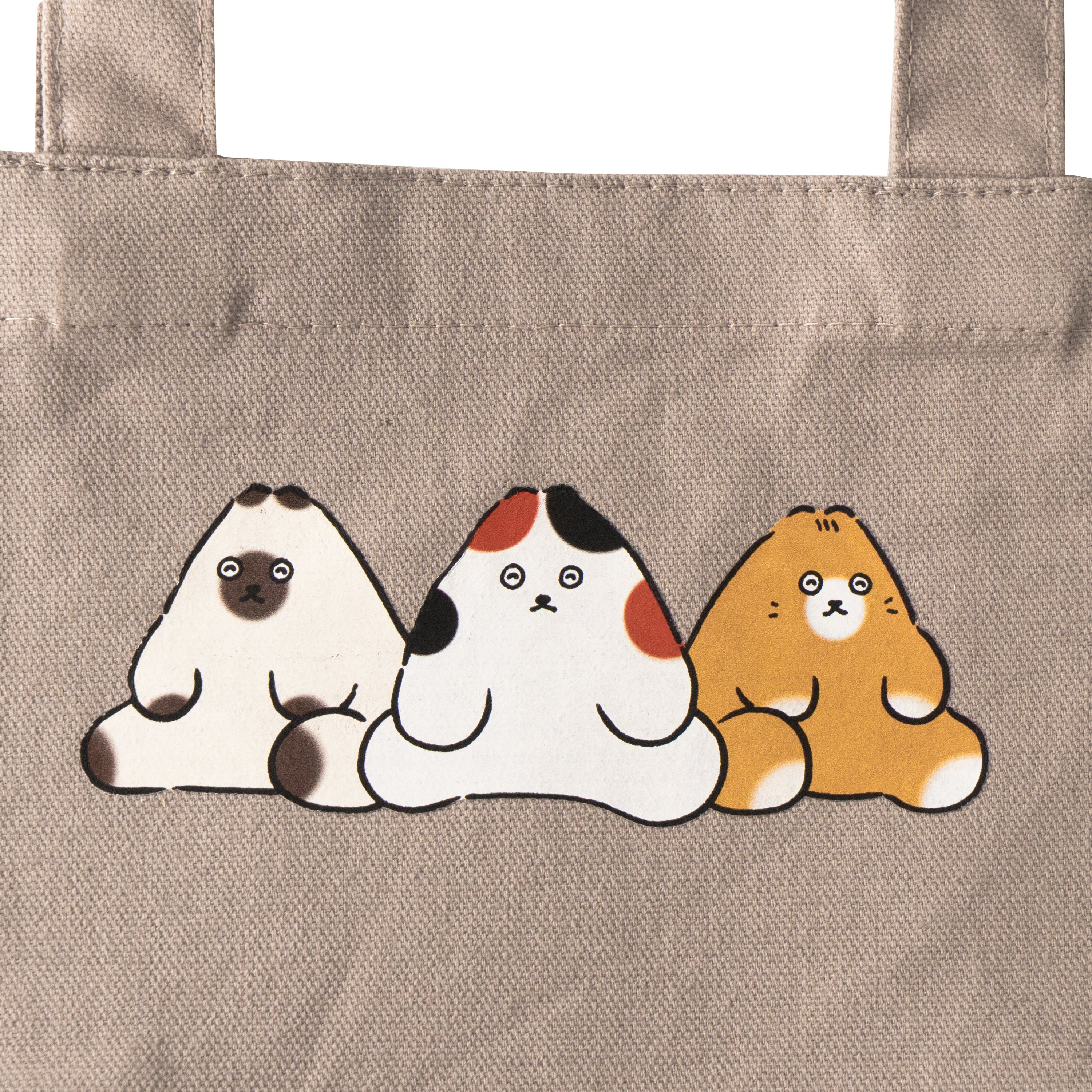 【期間限定：3月20日(金)22:00～22日(日)】にゃんぺんトートバッグ・S  [仲良し3にゃんぺんず]  /  グレージュ