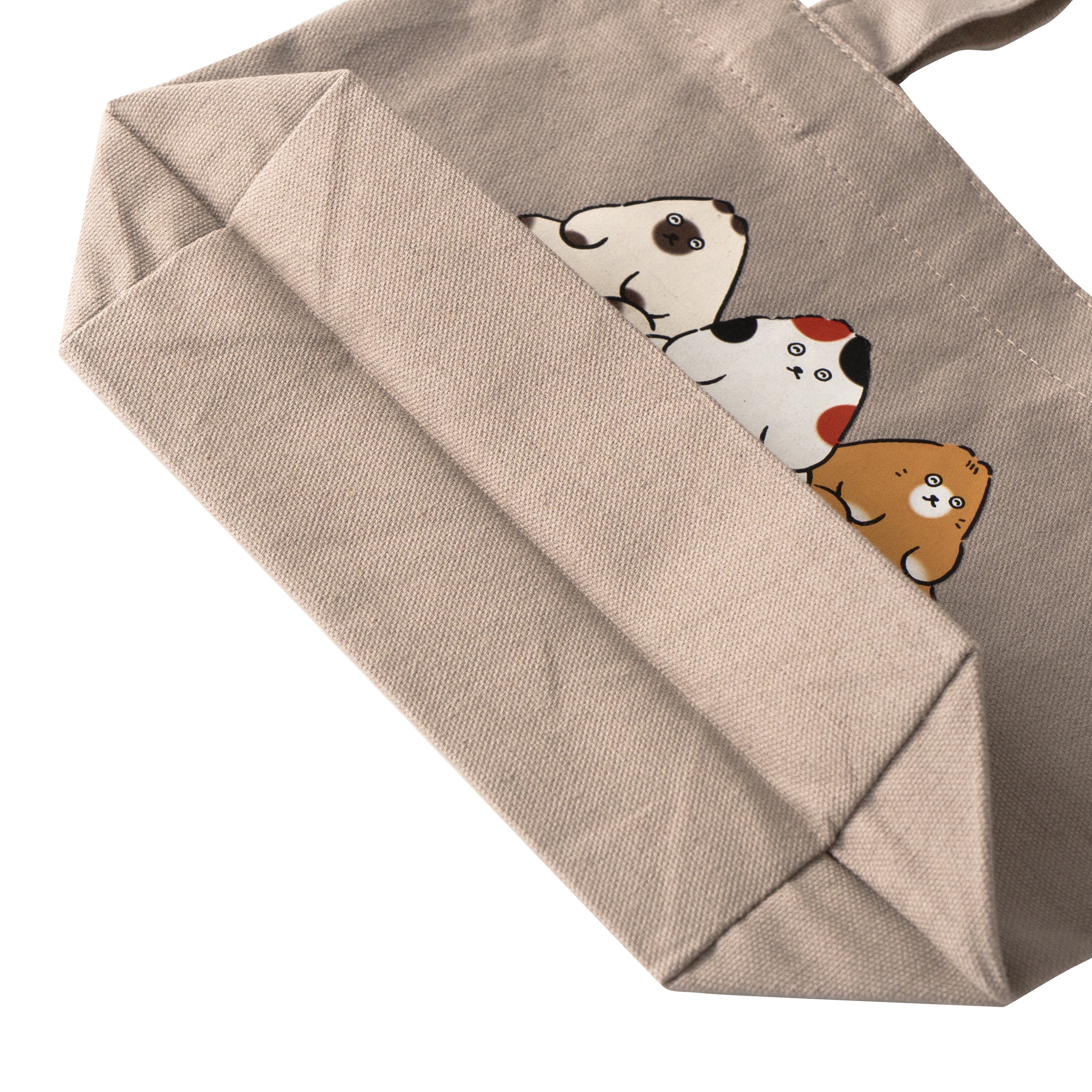 【期間限定：3月20日(金)22:00～22日(日)】にゃんぺんトートバッグ・S  [仲良し3にゃんぺんず]  /  グレージュ