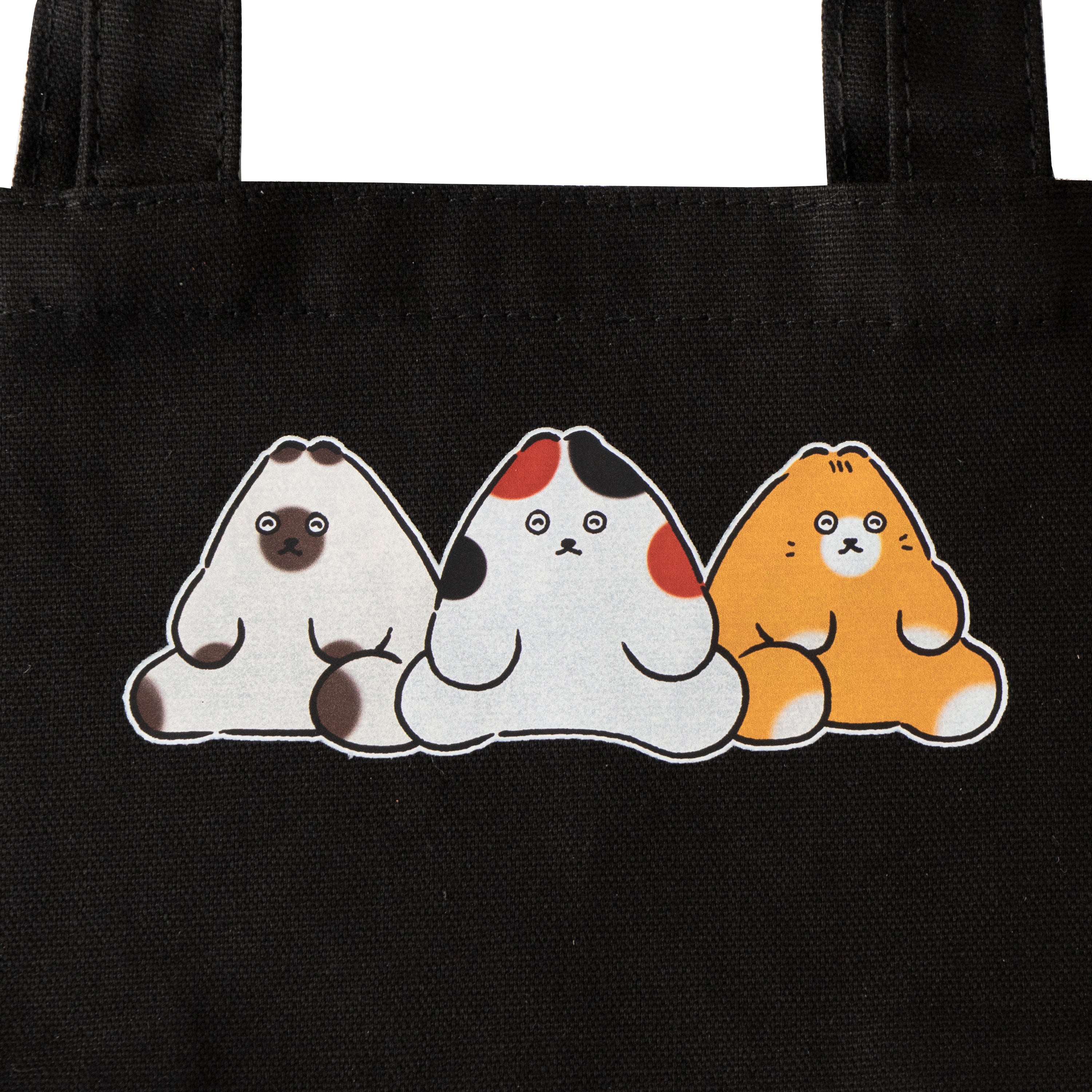 【期間限定：3月20日(金)22:00～22日(日)】にゃんぺんトートバッグ・S  [仲良し3にゃんぺんず]  /  ブラック