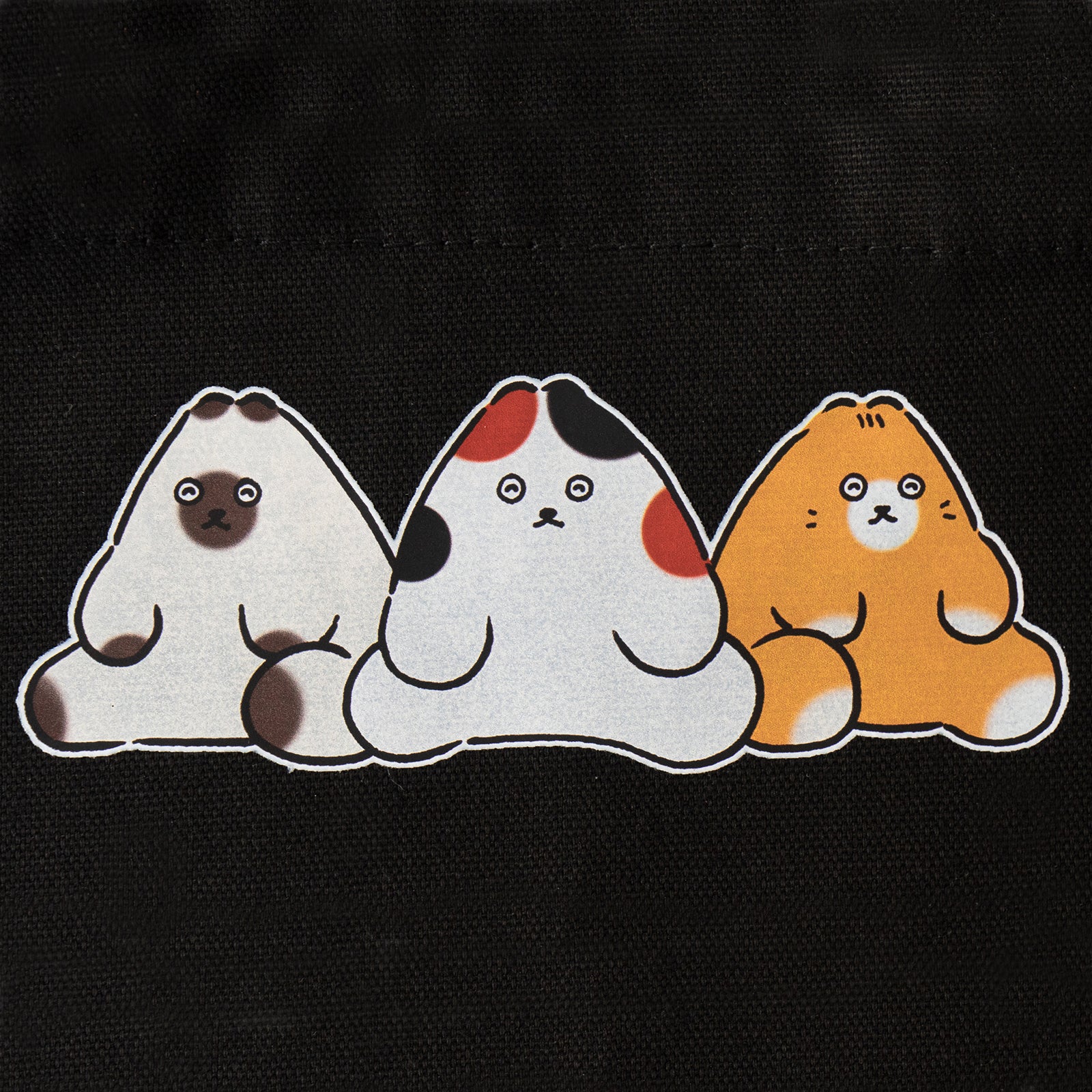 【期間限定：3月20日(金)22:00～22日(日)】にゃんぺんトートバッグ・S  [仲良し3にゃんぺんず]  /  ブラック