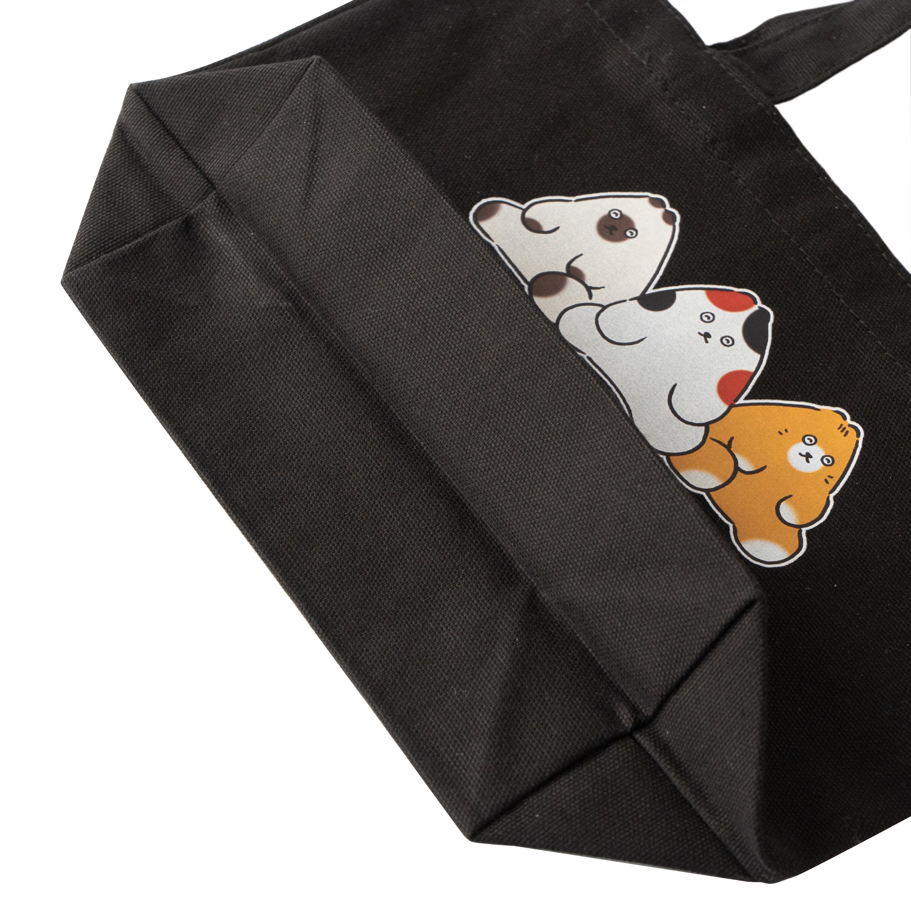 【期間限定：3月20日(金)22:00～22日(日)】にゃんぺんトートバッグ・S  [仲良し3にゃんぺんず]  /  ブラック