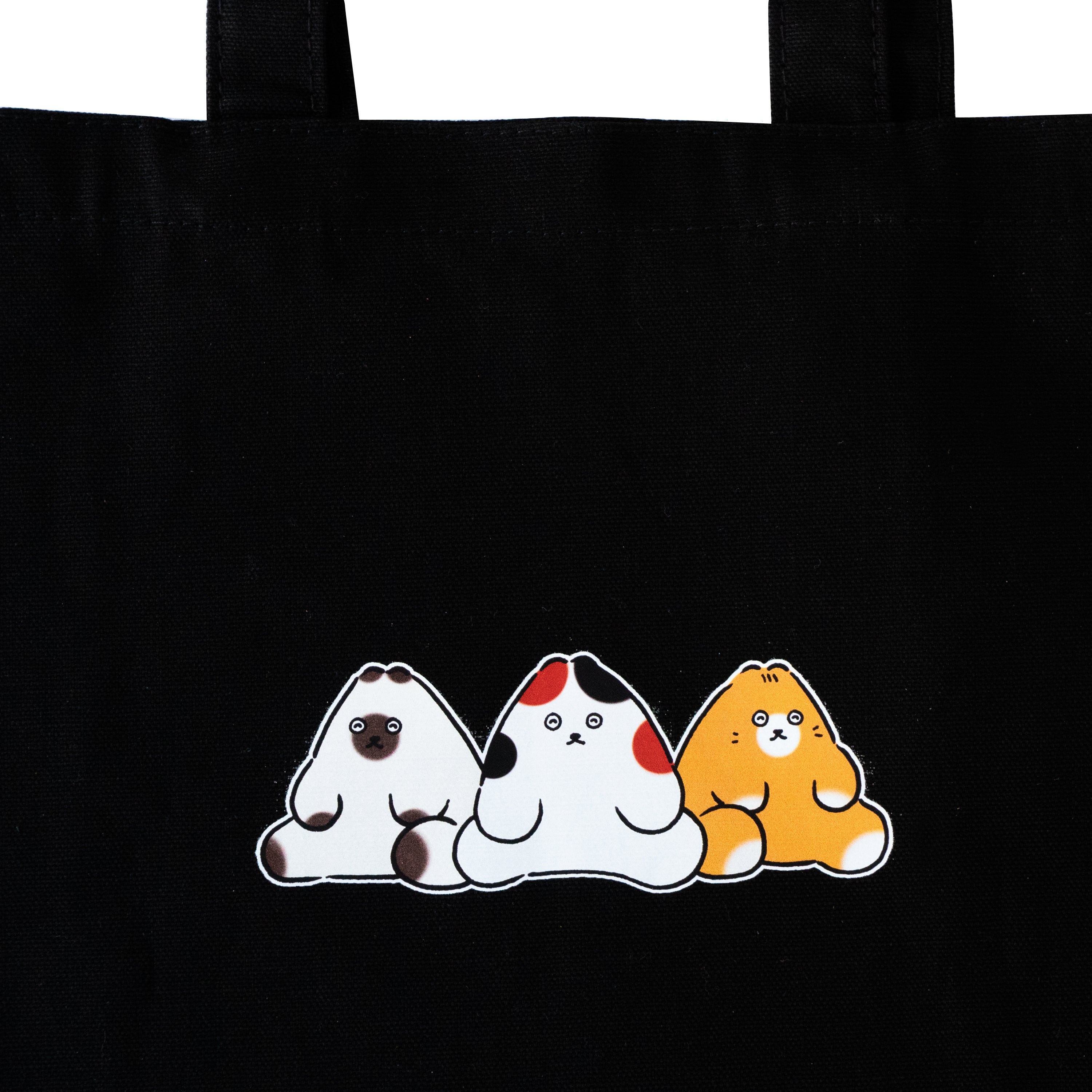 【期間限定：3月20日(金)22:00～22日(日)】にゃんぺんトートバッグ・M  [仲良し3にゃんぺんず]  /  ブラック