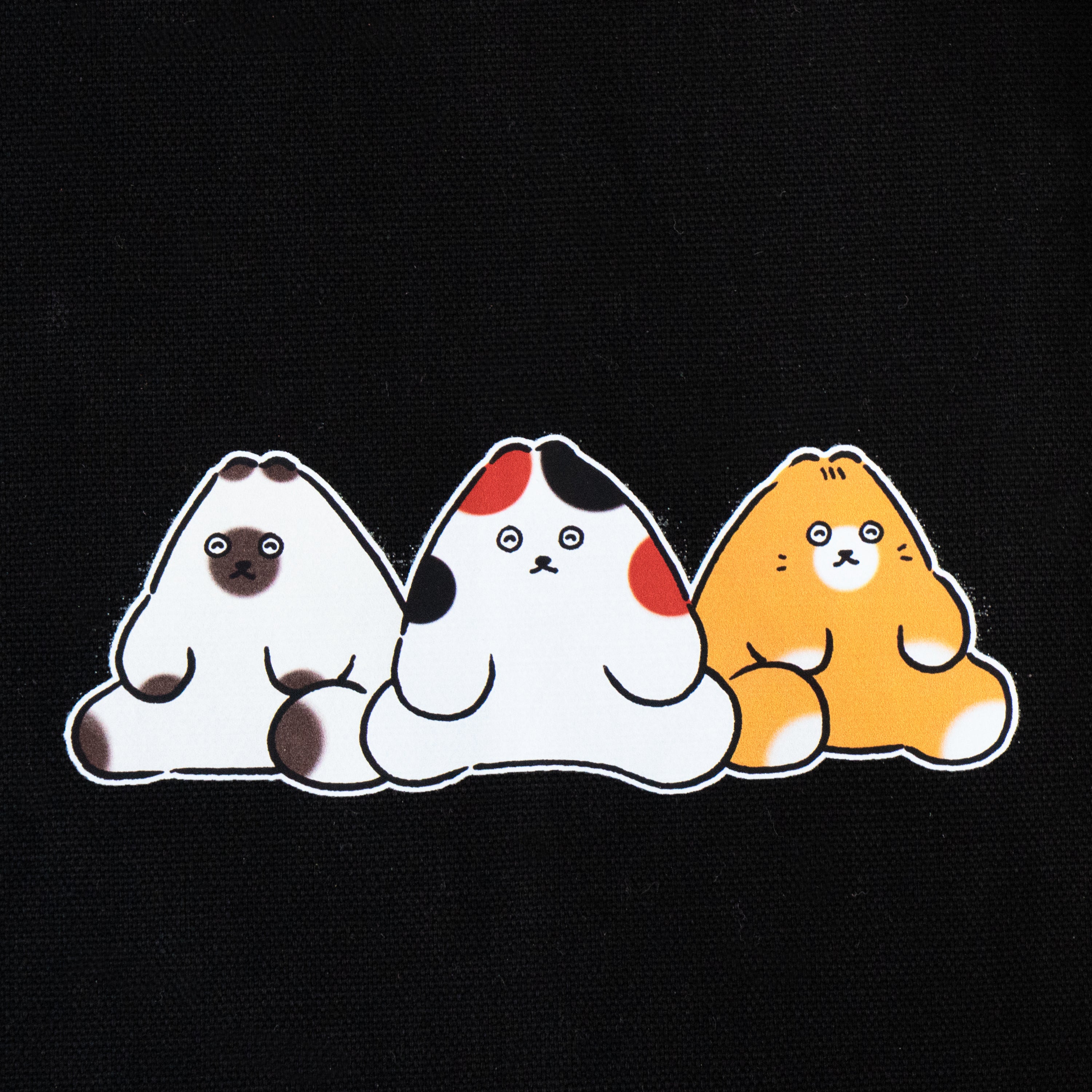 【期間限定：3月20日(金)22:00～22日(日)】にゃんぺんトートバッグ・M  [仲良し3にゃんぺんず]  /  ブラック