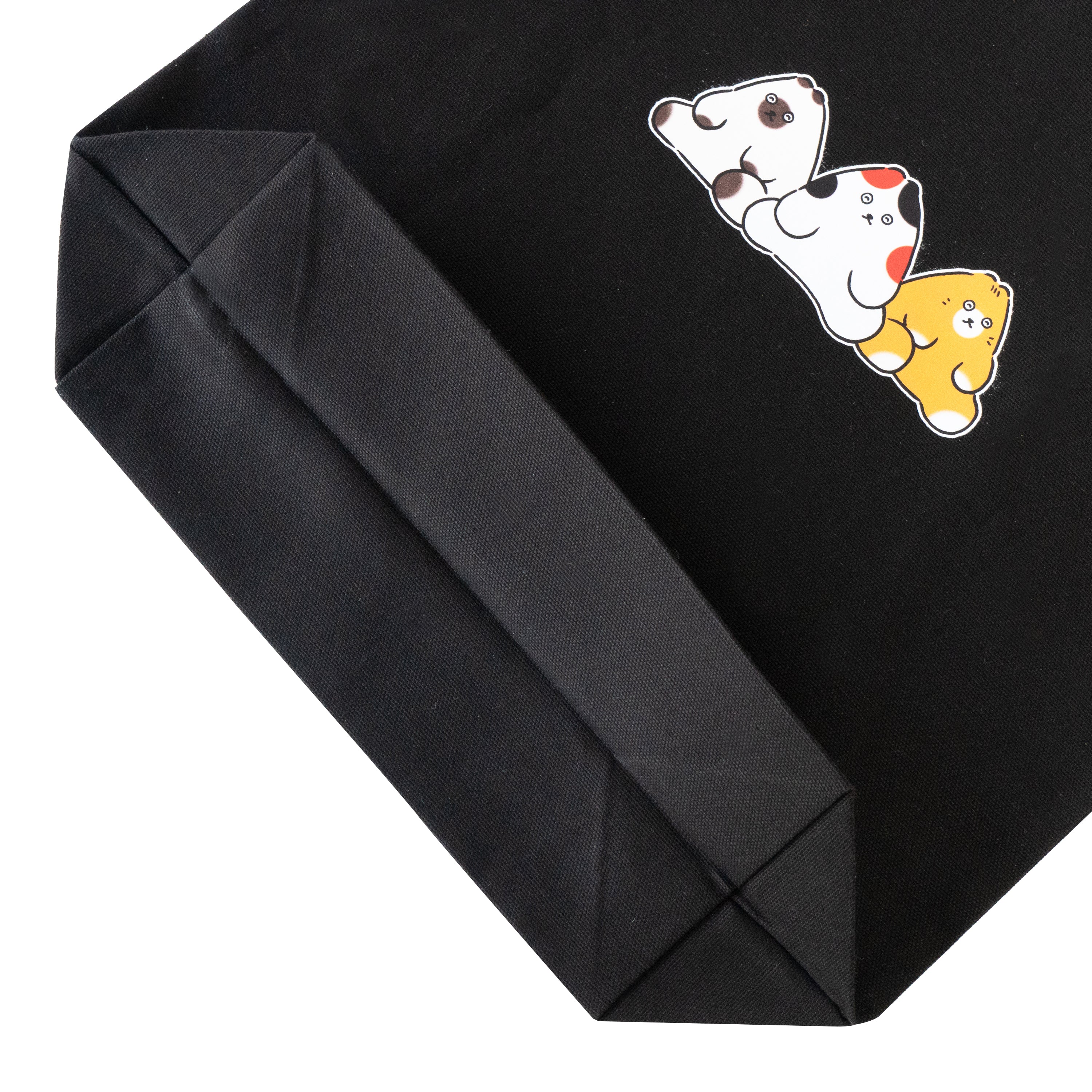 【期間限定：3月20日(金)22:00～22日(日)】にゃんぺんトートバッグ・M  [仲良し3にゃんぺんず]  /  ブラック