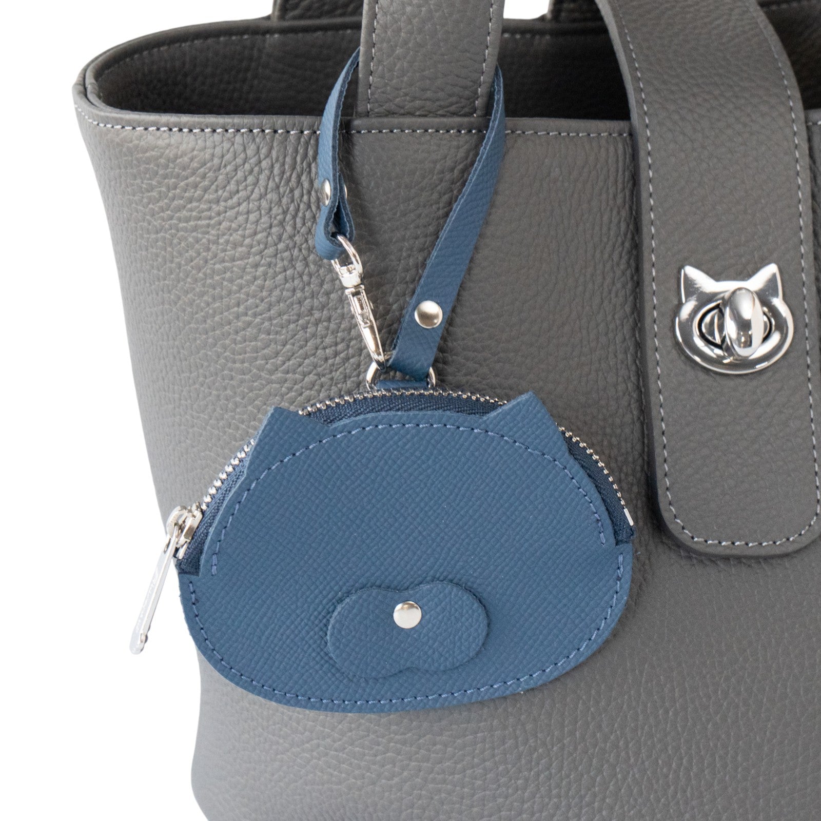 [NEW] にゃんフェイスコインケース　キュイール・ミネルバ  /   ブルーフランス