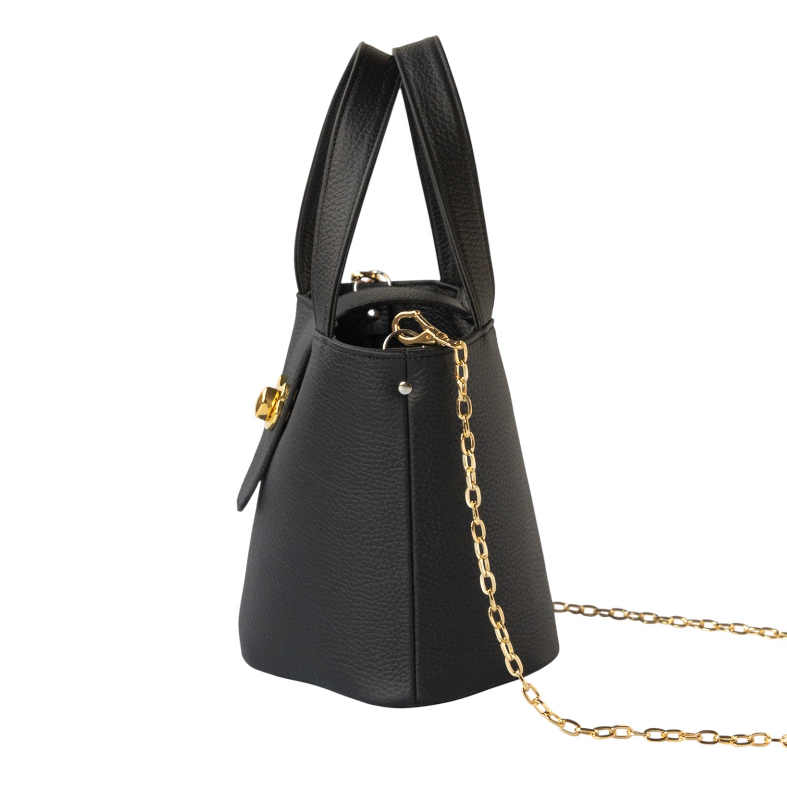 【12/7(日)22:00～ 26時間限定販売】【数量限定】 チェーンショルダー付きミニバッグ・PAW  (パウ)   / ブラック [選べる金具]