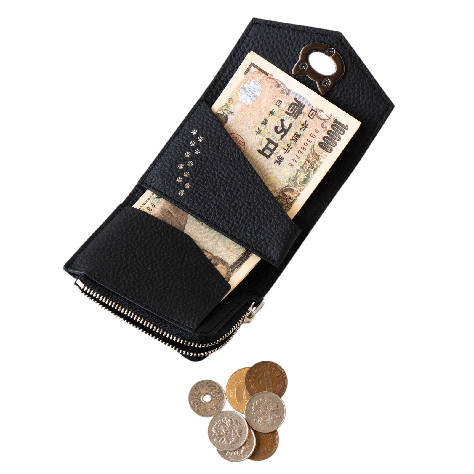 Handy Wallet Nyapera Cuir Mache / Black